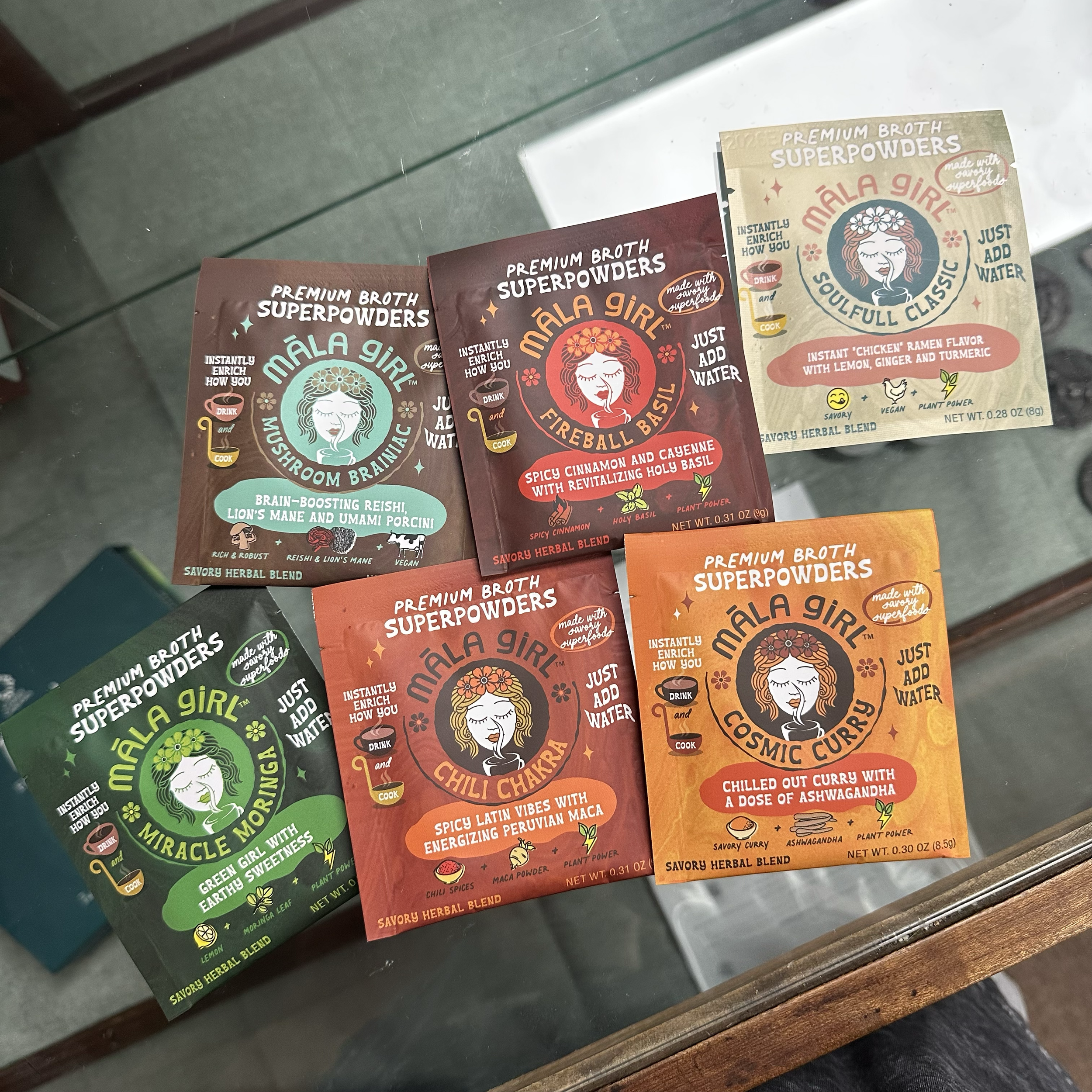 Māla Girl Savory Superfood Blends are also available in single packets so you can choose your flavor.