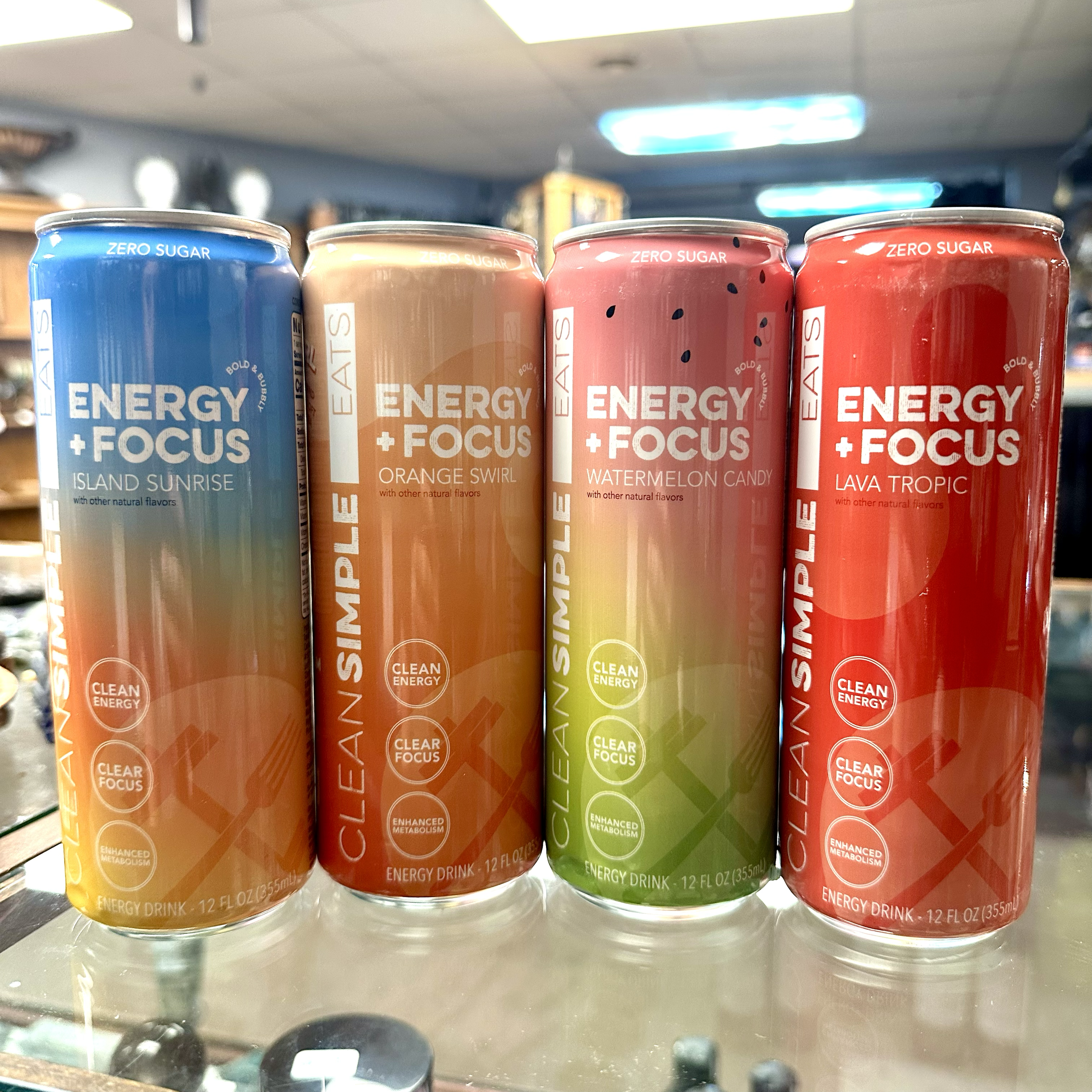 Clean Simple Eats Energy + Focus drinks are infused with clean caffeine and b-vitamins to help you power through your current project. Available chilled in our reach-in cooler! 