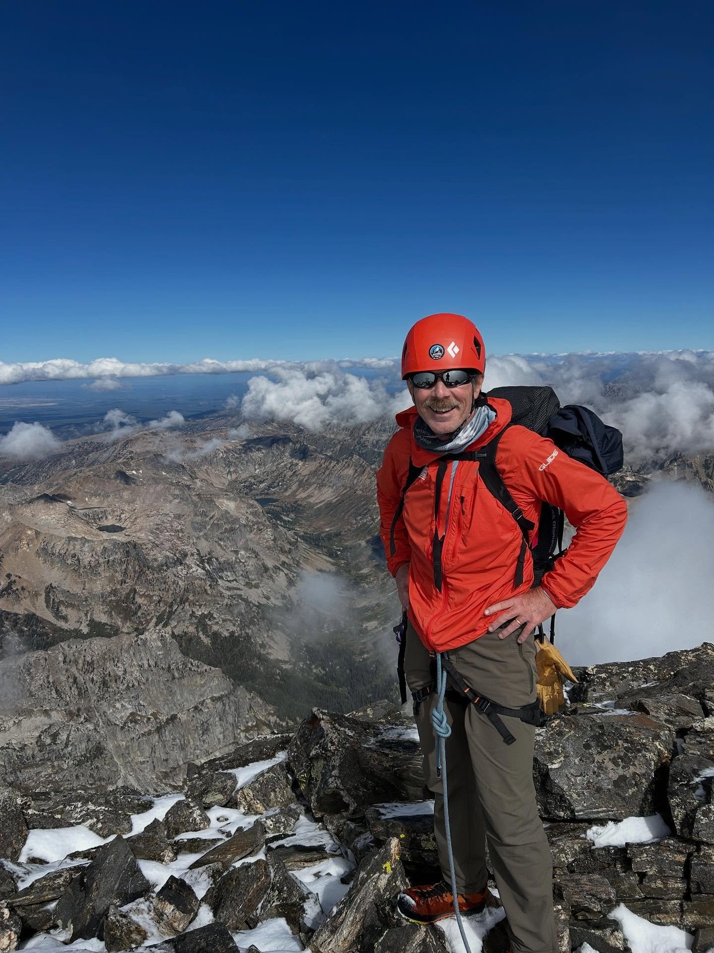 REDEMPTION&hellip;.at 13,400 ft on the Grand Teton ⛰️!! Grateful to family and Friends for the support- truly Blessed. Live YOUR What If Life!!🎉. #thebestlifeever #whatif #grandtetonnationalpark #jacksonholemountainguides #stio #optoutside