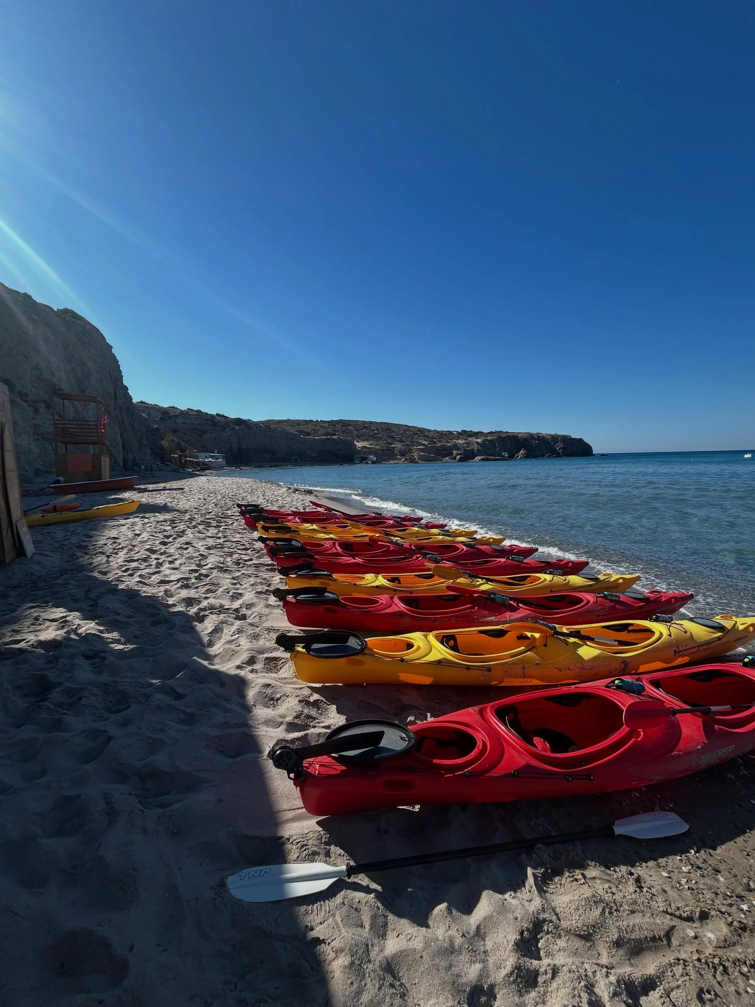 Kayak day on Milos, Greece. 😎