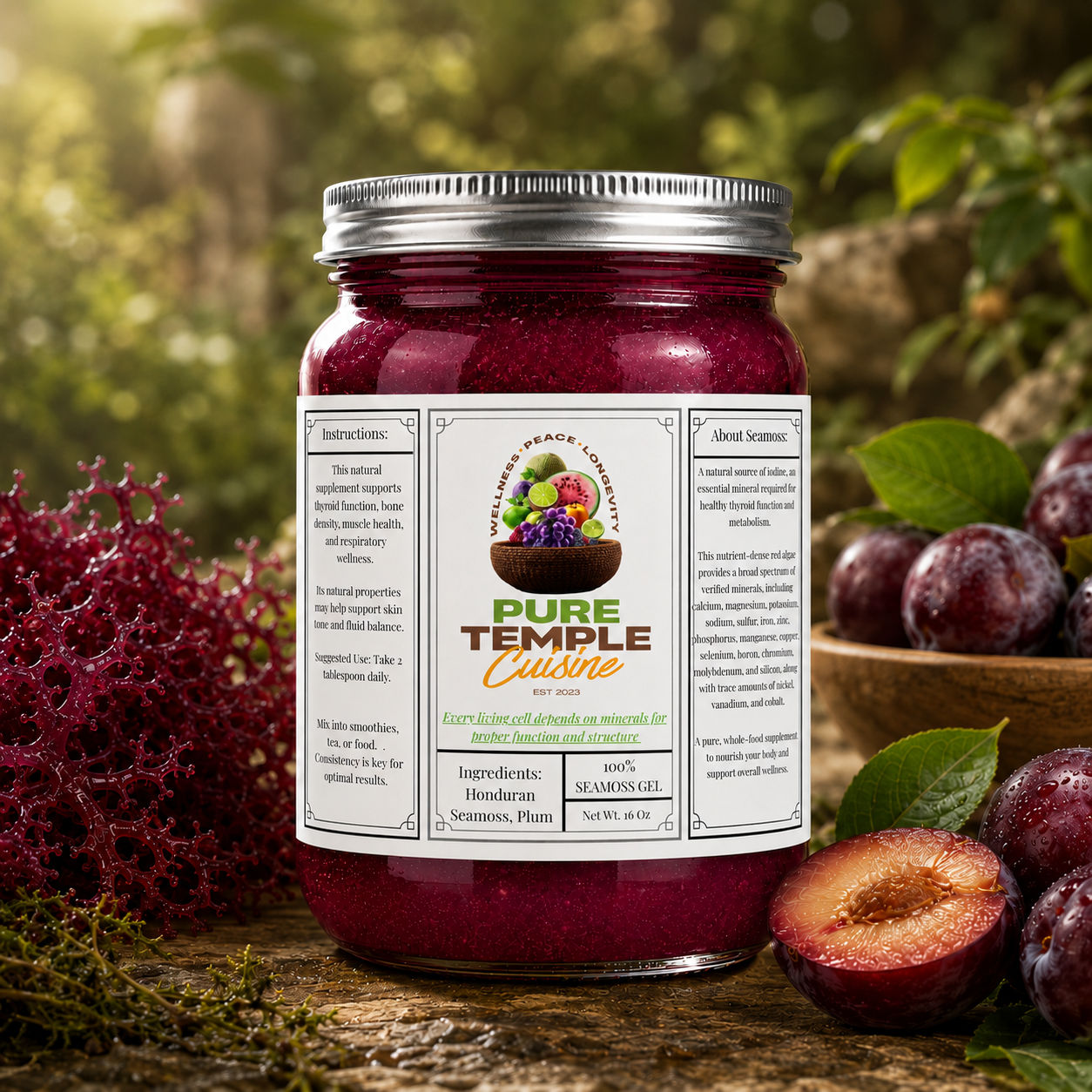 Plum Honduran Sea moss Gel