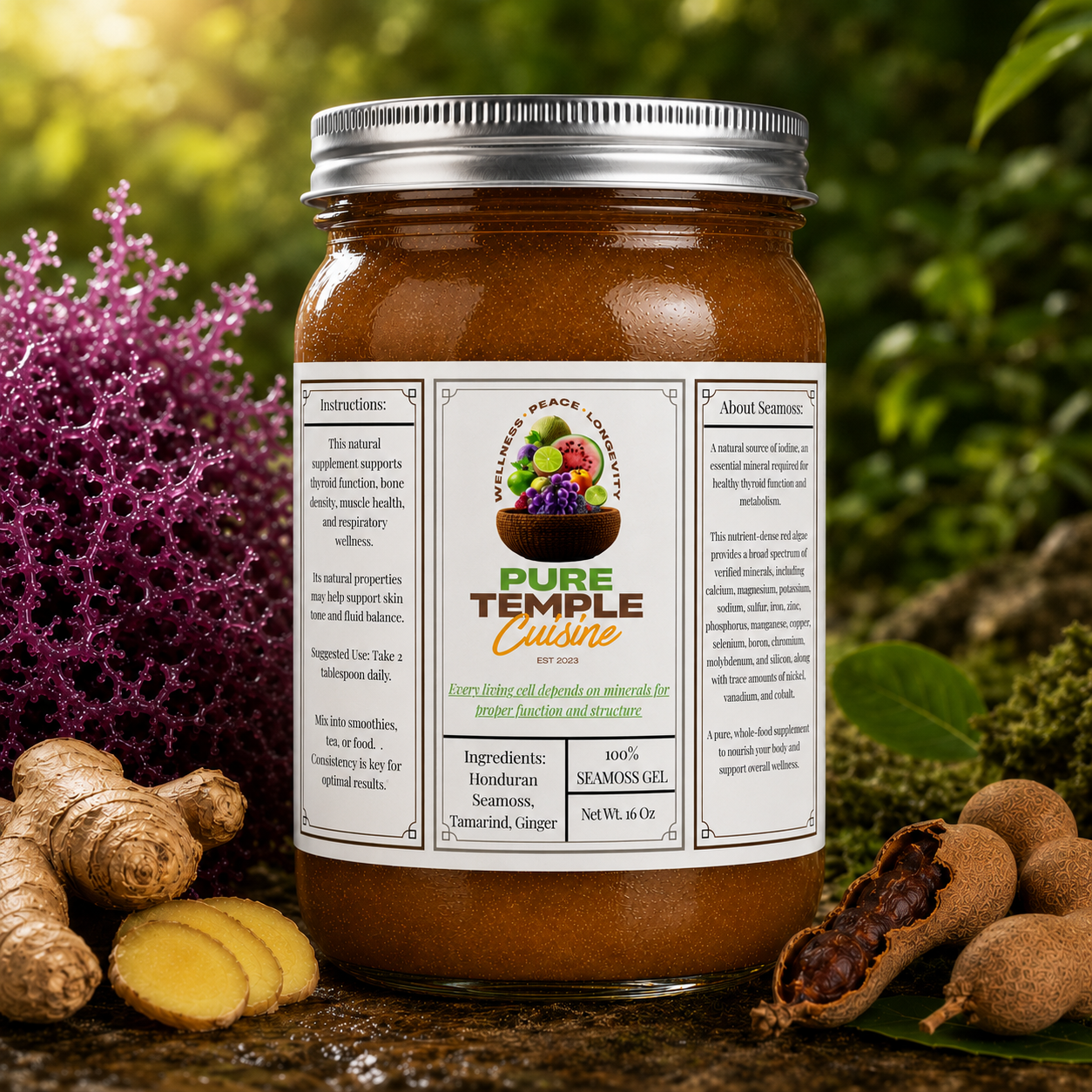 Tamarind Ginger  Sea moss Gel