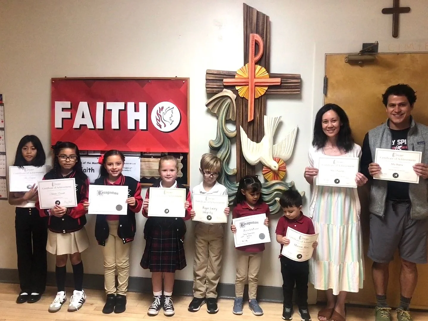 Congratulations to our September FAITH Award recipients 😀✨

4th Grade - Ava
3rd Grade - Natalia &amp; Canyon
2nd Grade - Jianna
1st Grade - Frankie
Kindergarten - Roger
Pre-kindergarten - Arcelia 
Preschool - Mason
Staff - Mr. Ibarra &amp; Miss Stac