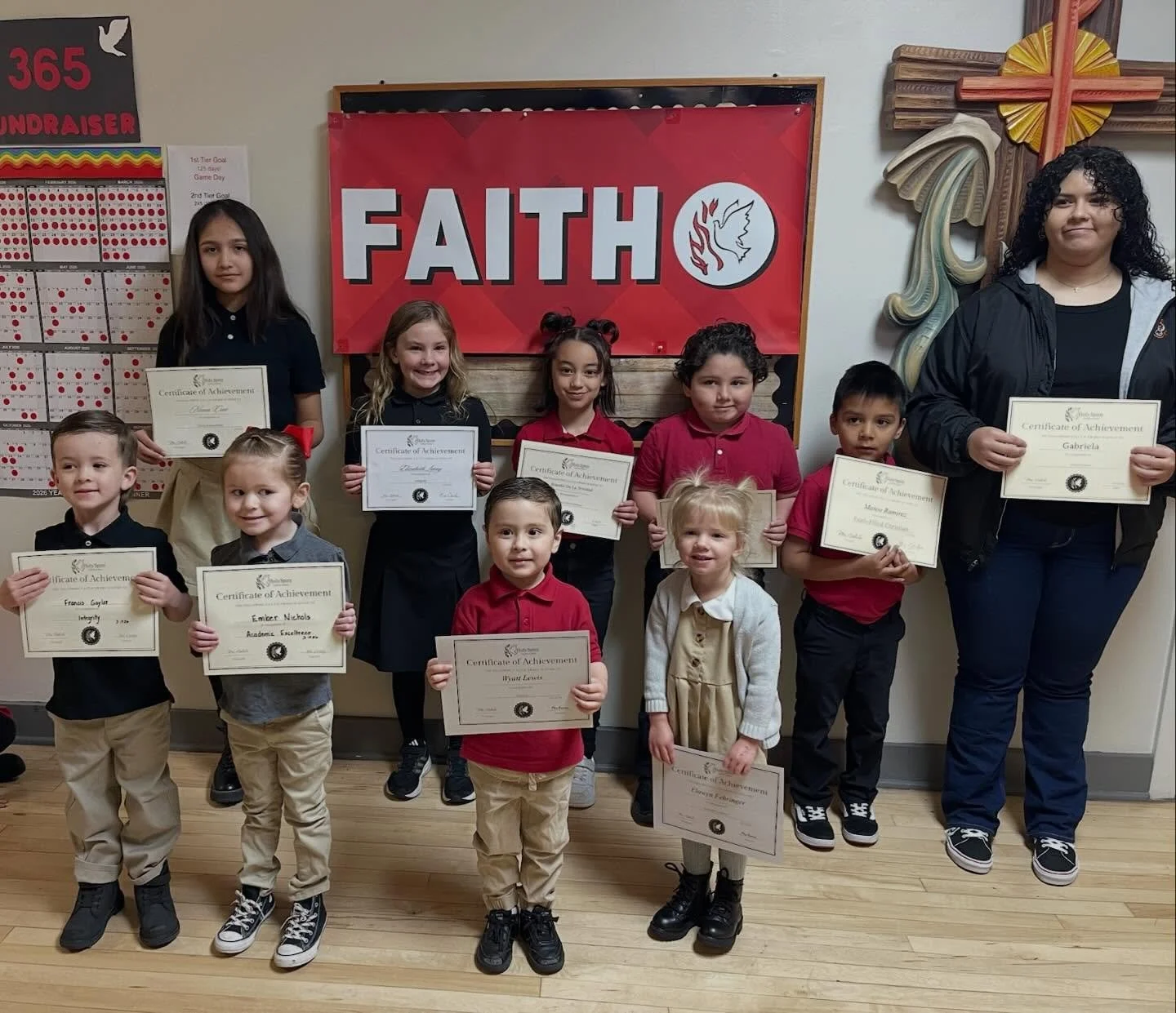 Congratulations to our March FAITH Award recipients 😀✨

5th Grade - Neena 
3rd Grade - Elizabeth 
2nd Grade - Brandie
1st Grade - Marcus 
Kindergarten - Mateo 
Pre-kindergarten - Francis &amp; Ember
Preschool - Wyatt &amp; Elowyn
Staff - Miss Gabrie