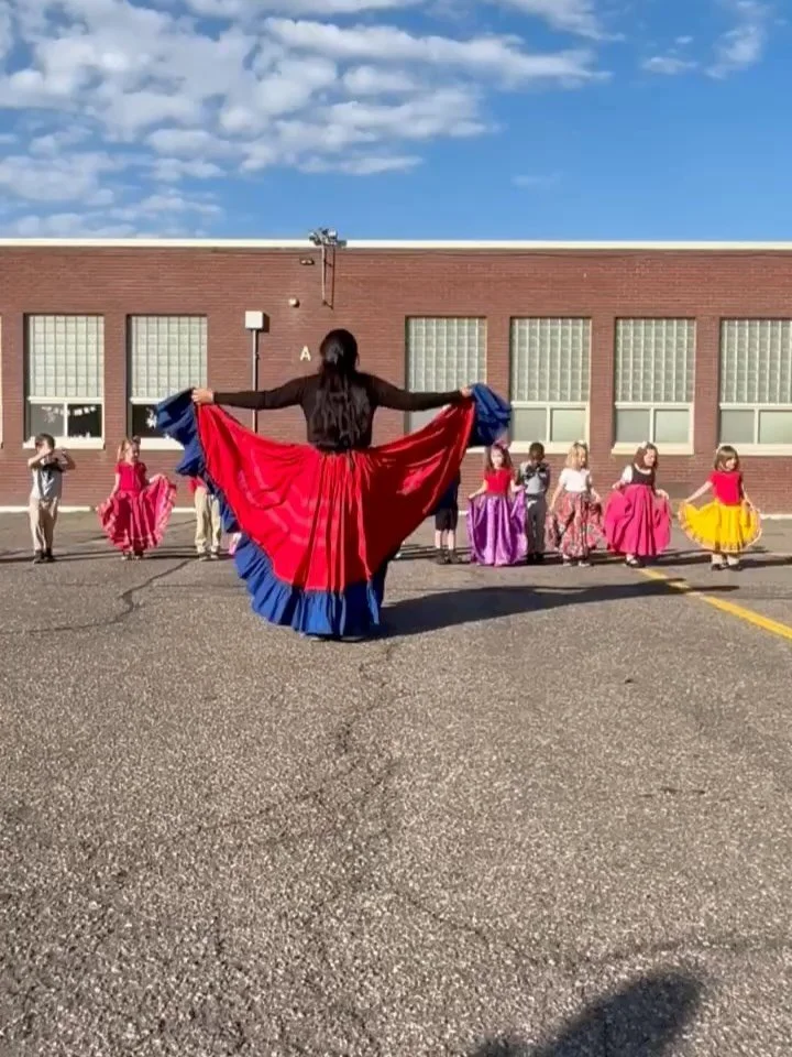 Happy Cinco de Mayo! 🇲🇽 We are so grateful to Miss Itzel for helping us celebrate by teaching our Pre-K students a beautiful traditional dance, El Son de la Negra. The children had such a wonderful time learning and dancing together! They also enjo