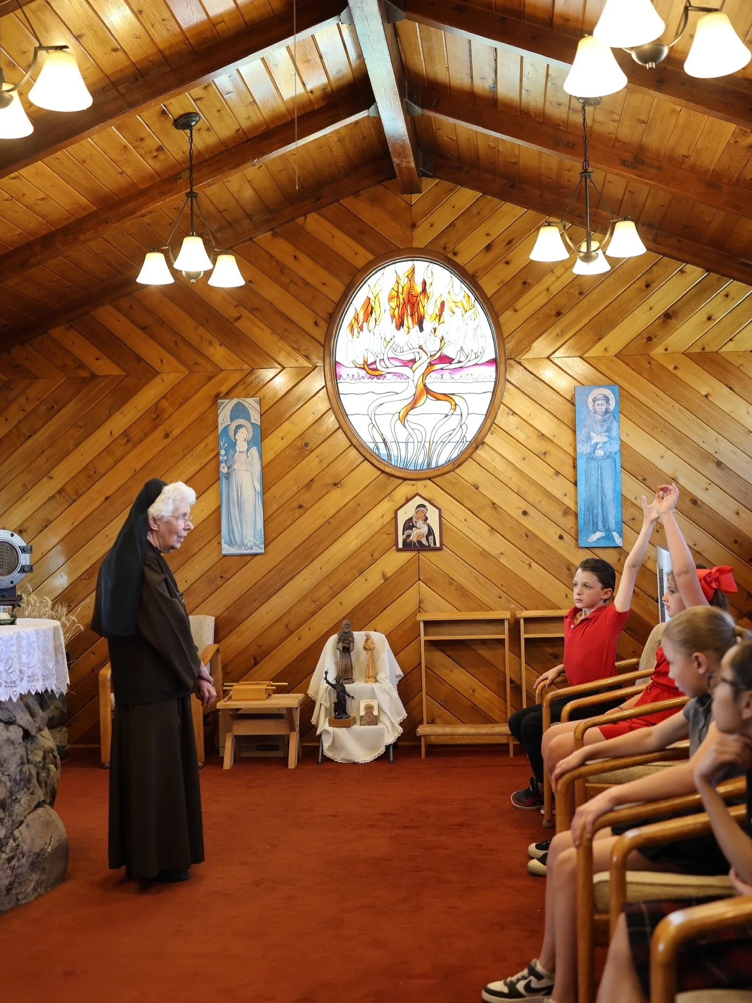 What a beautiful day spent with the Franciscan Sisters! 🤎

Our students had such a special experience at the Sisters&rsquo; home where they:
🐐 visited the goats
🙏 walked the Stations of the Cross
🌾 learned how wheat is made into flour
🥨 made hom
