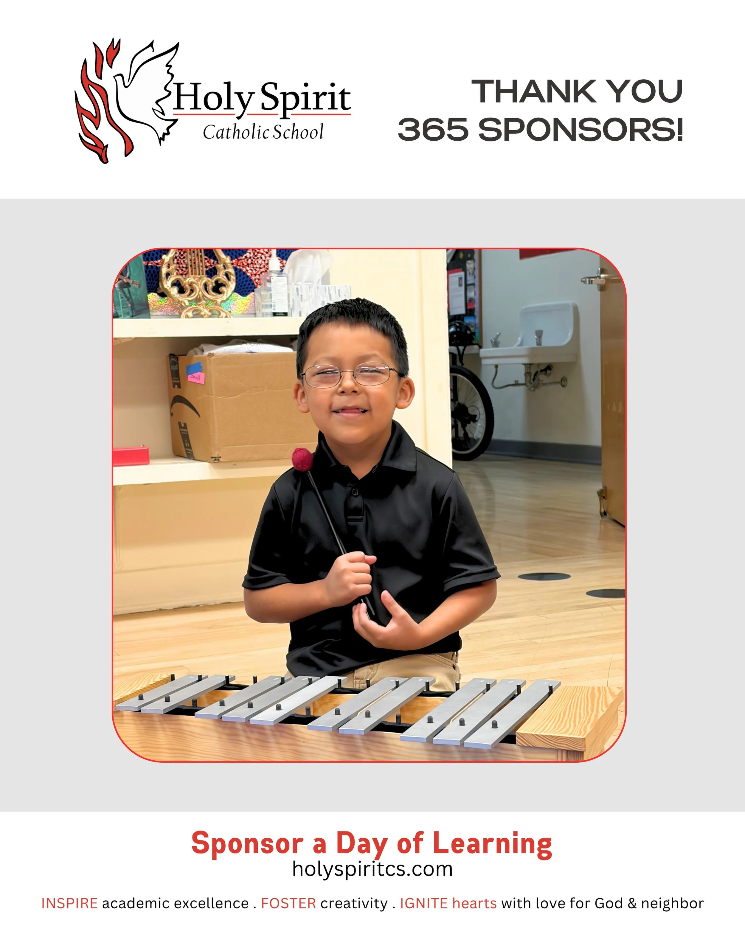 Special thanks to our 365 Sponsor this week for helping make a day of learning possible at Holy Spirit Catholic School!

Please join us in praying for them and their intentions&nbsp;❤️

🕊️&nbsp;Allison Hinz - In celebration of Francisco Flores&rsquo