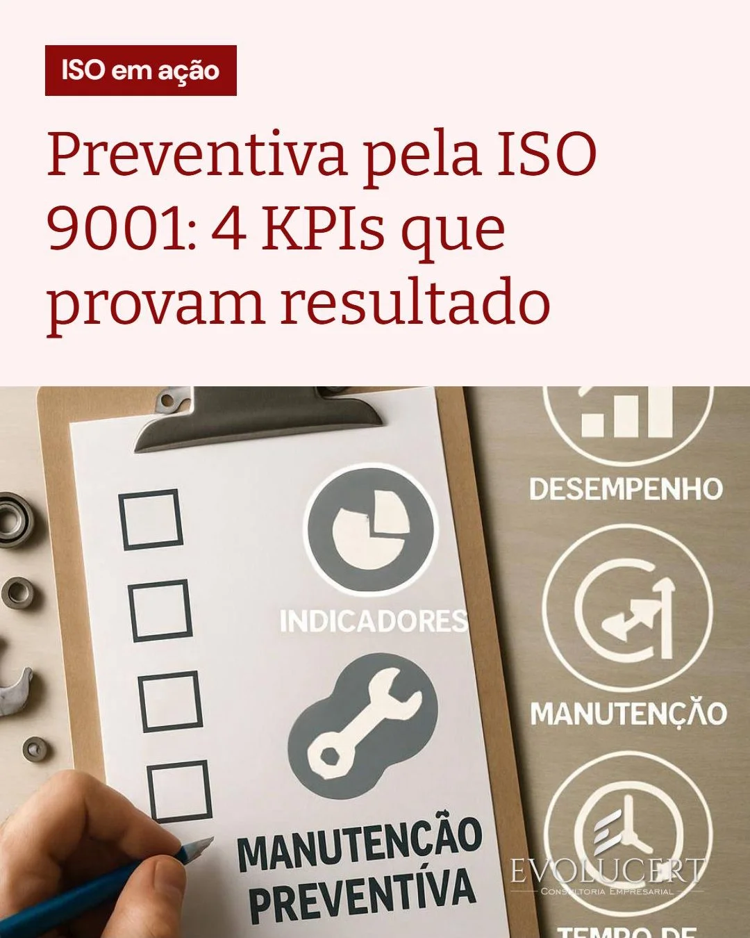 Sua preventiva pode estar s&oacute; ocupando agenda ⚠️

Quer saber se funciona de verdade? Acompanhe 4 KPIs ISO 9001: MTBF maior ⏱️, PMP elevado, custo por unidade caindo e cumprimento do cronograma em alta 📈.

MTBF subindo = mais tempo rodando sem 