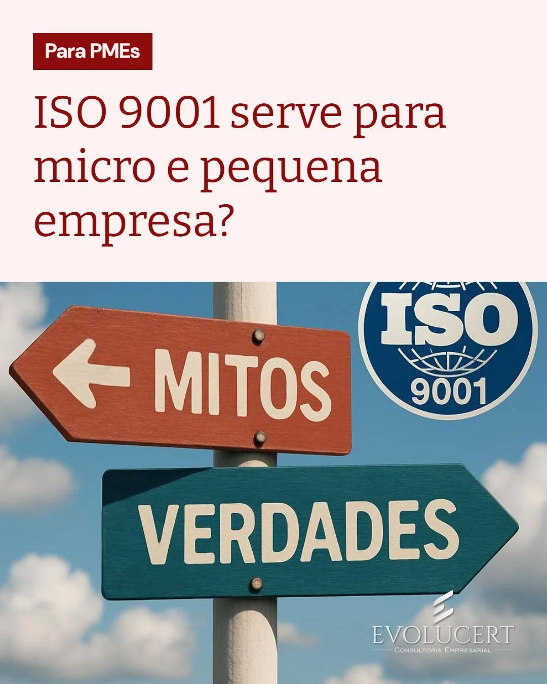 Quer crescer sem engessar a opera&ccedil;&atilde;o? ⚠️ Vale entender.

ISO 9001 cabe no bolso e no ritmo da micro e pequena. Voc&ecirc; adapta o n&iacute;vel de controle, documenta o essencial ✍️ e segue medindo o que importa.

O foco &eacute; proces