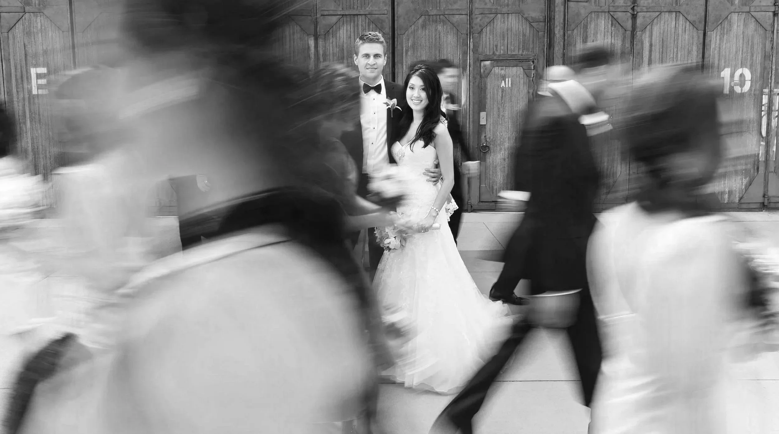 Bridal Party Motion blur wedding photo