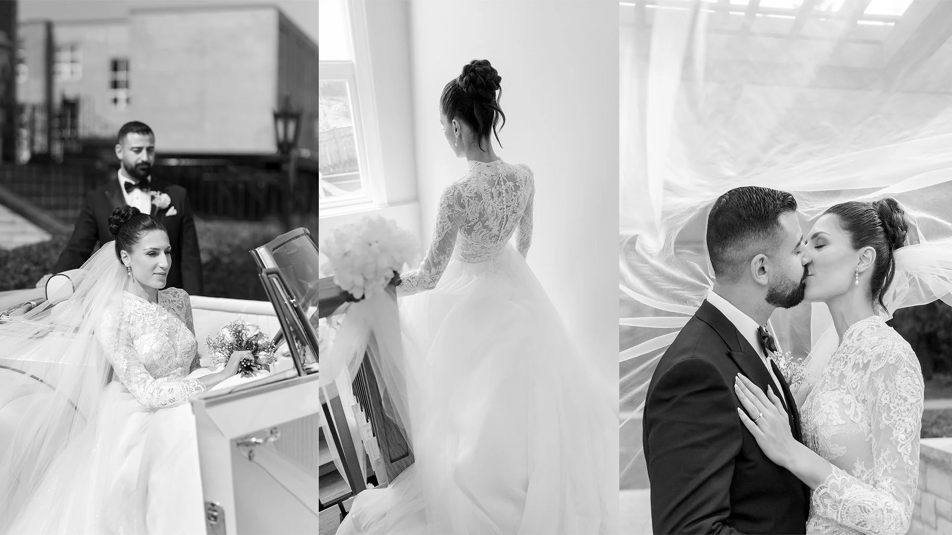timeless black and white wedding photos Toronto