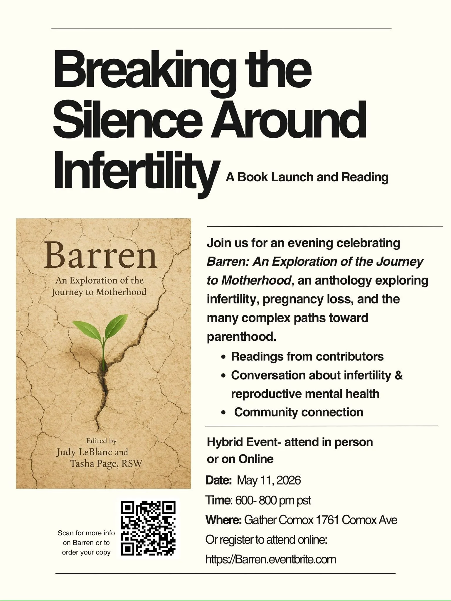 Breaking the Silence Around Infertility - A Book Launch and Reading hosted by Tasha Page