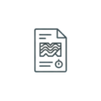 Icon of a document or report with a signature in the top right corner.