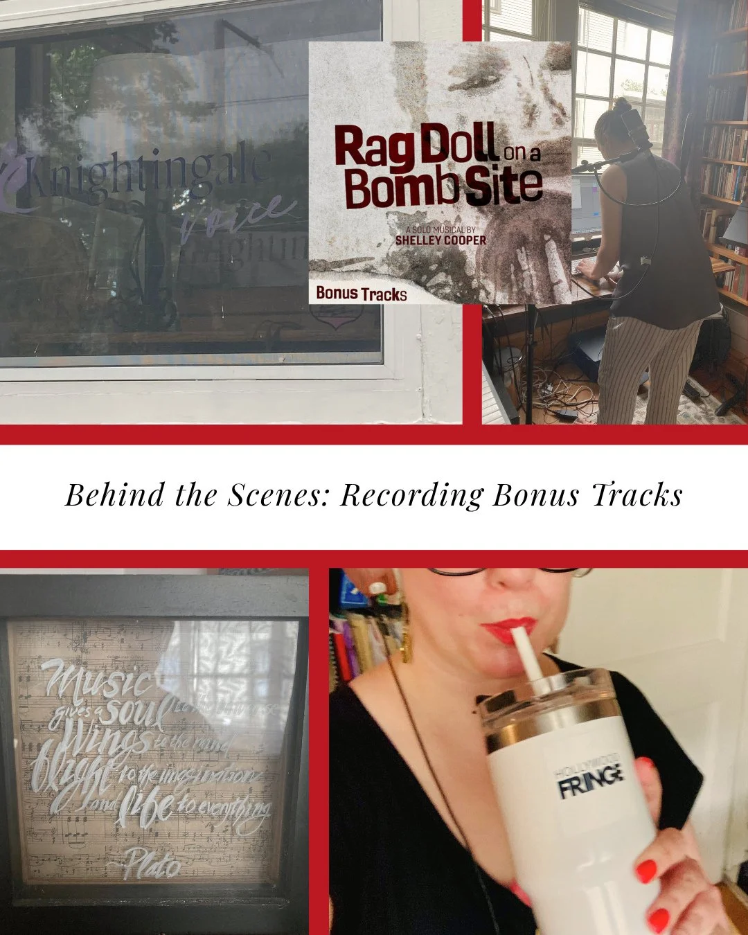 A little behind the scenes look at Recording my first Album AND Bonus Tracks of Rag Doll on a Bomb Site! 💣️🎧️🎶 Can't thank @maryjaneknightmusic for all your help! 🥰