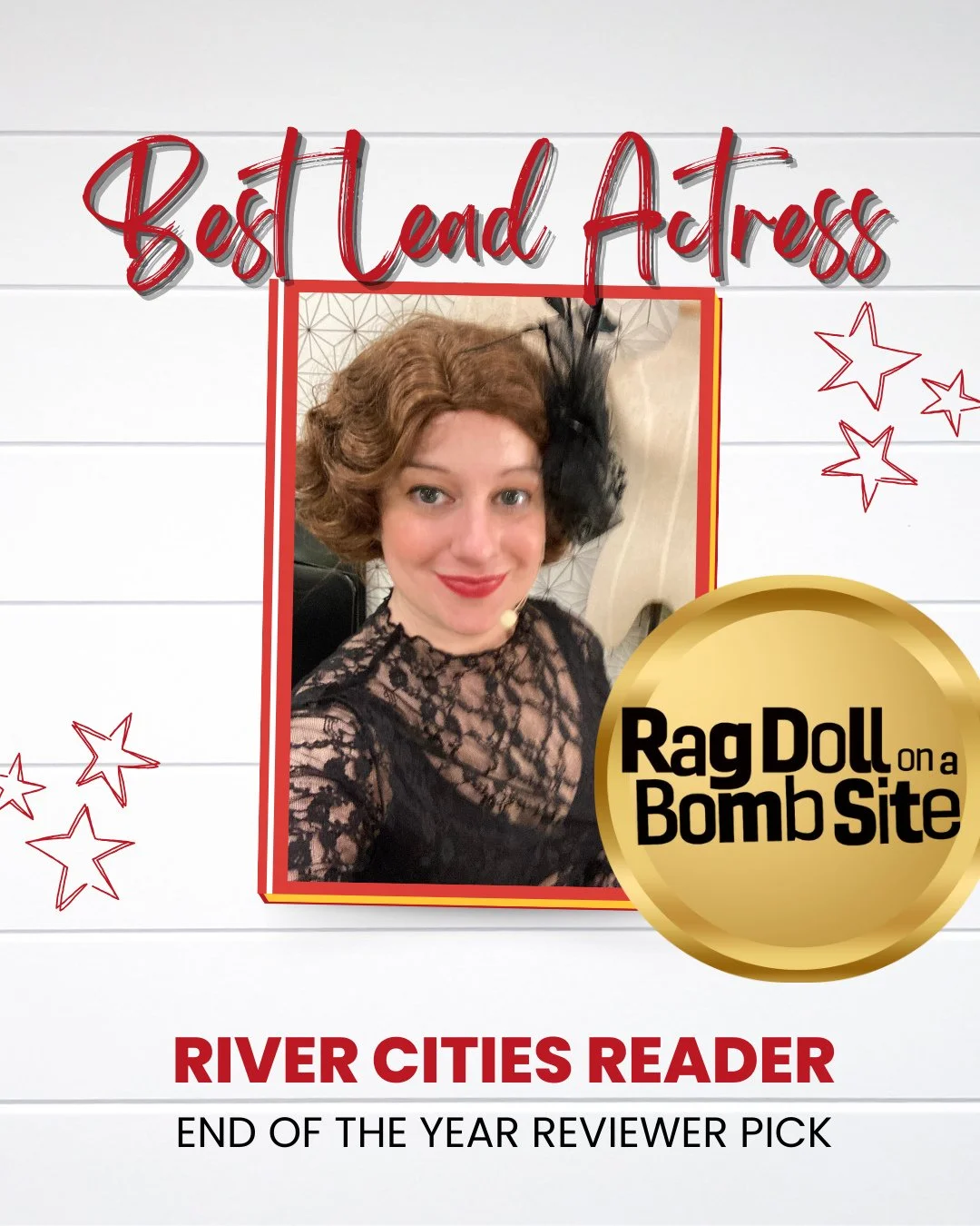 I won the award for &ldquo;Best Lead Actress&rdquo; for Rag Doll on a Bomb Site from @rivercitiesreader At the end of the year, each reviewer picks a performance, show, or design from a show that stood out to them that year.⁠
⁠
AND I WON! 🥳⁠
⁠
#acto