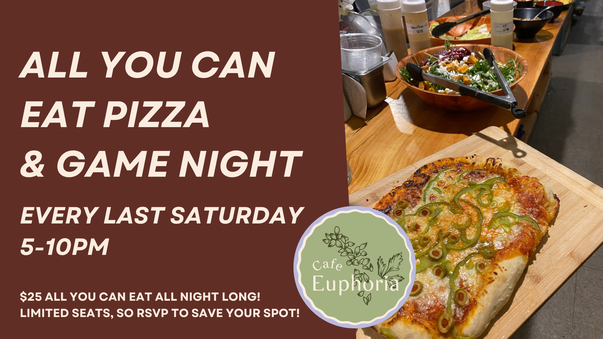 Pizza and Game Night @ Cafe Euphoria