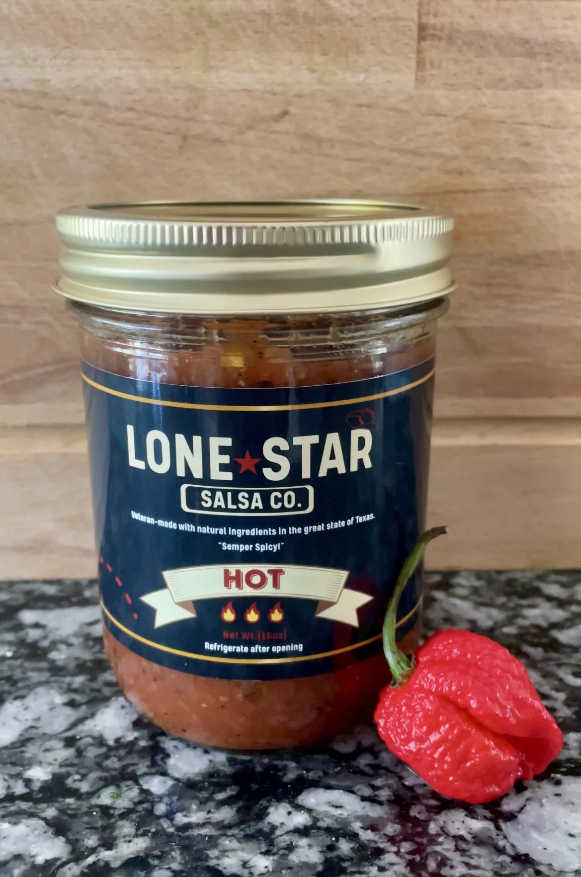 HOT Salsa - 16oz Snack Jar