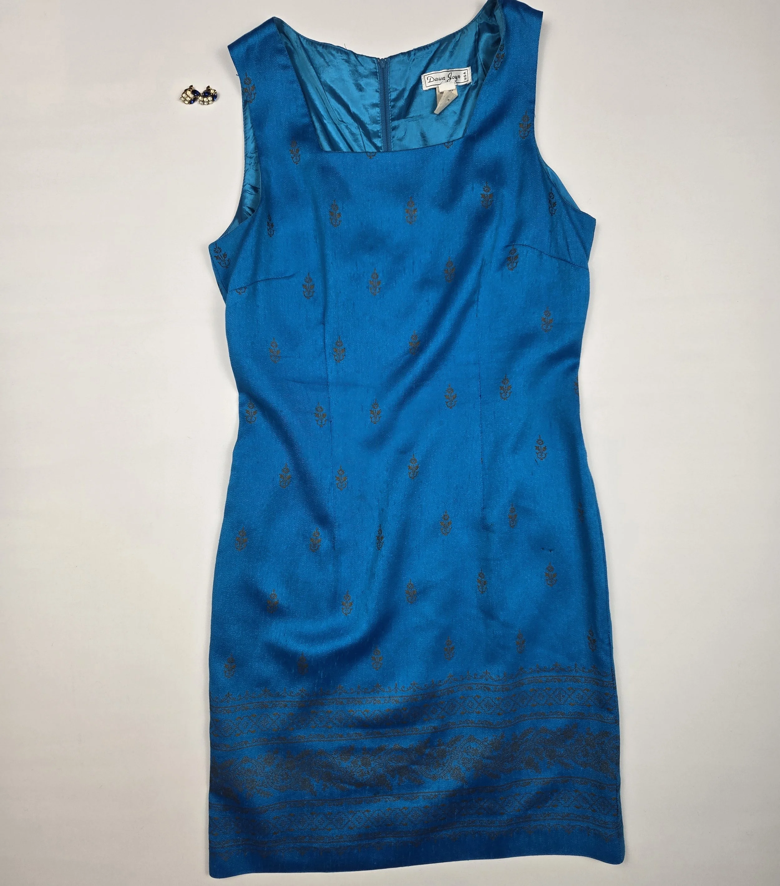 Vintage Dawn Joy Turquoise Shift Dress