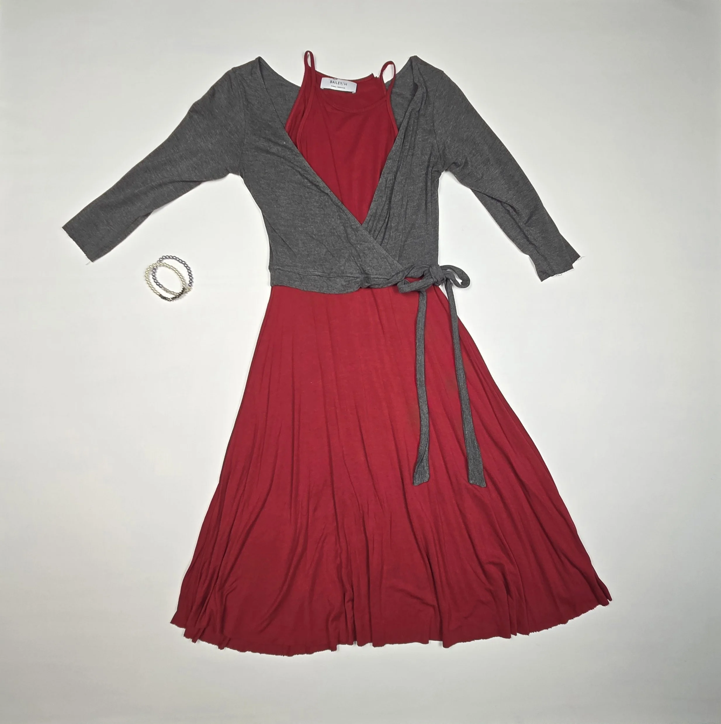 XS Ballet-Inspired T-Shirt Dress with Sweater Tie