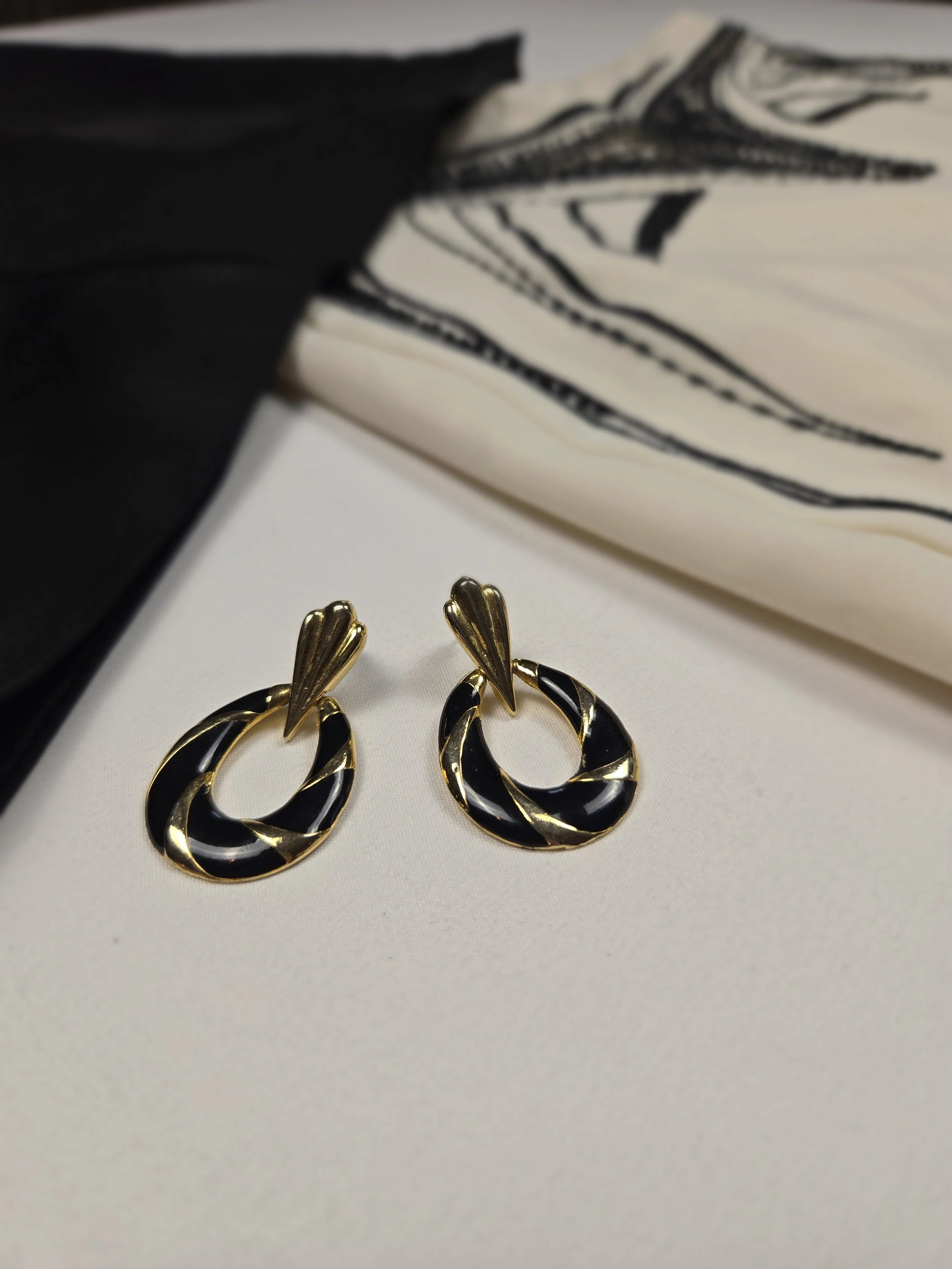 Vintage Glam Enamel Earrings