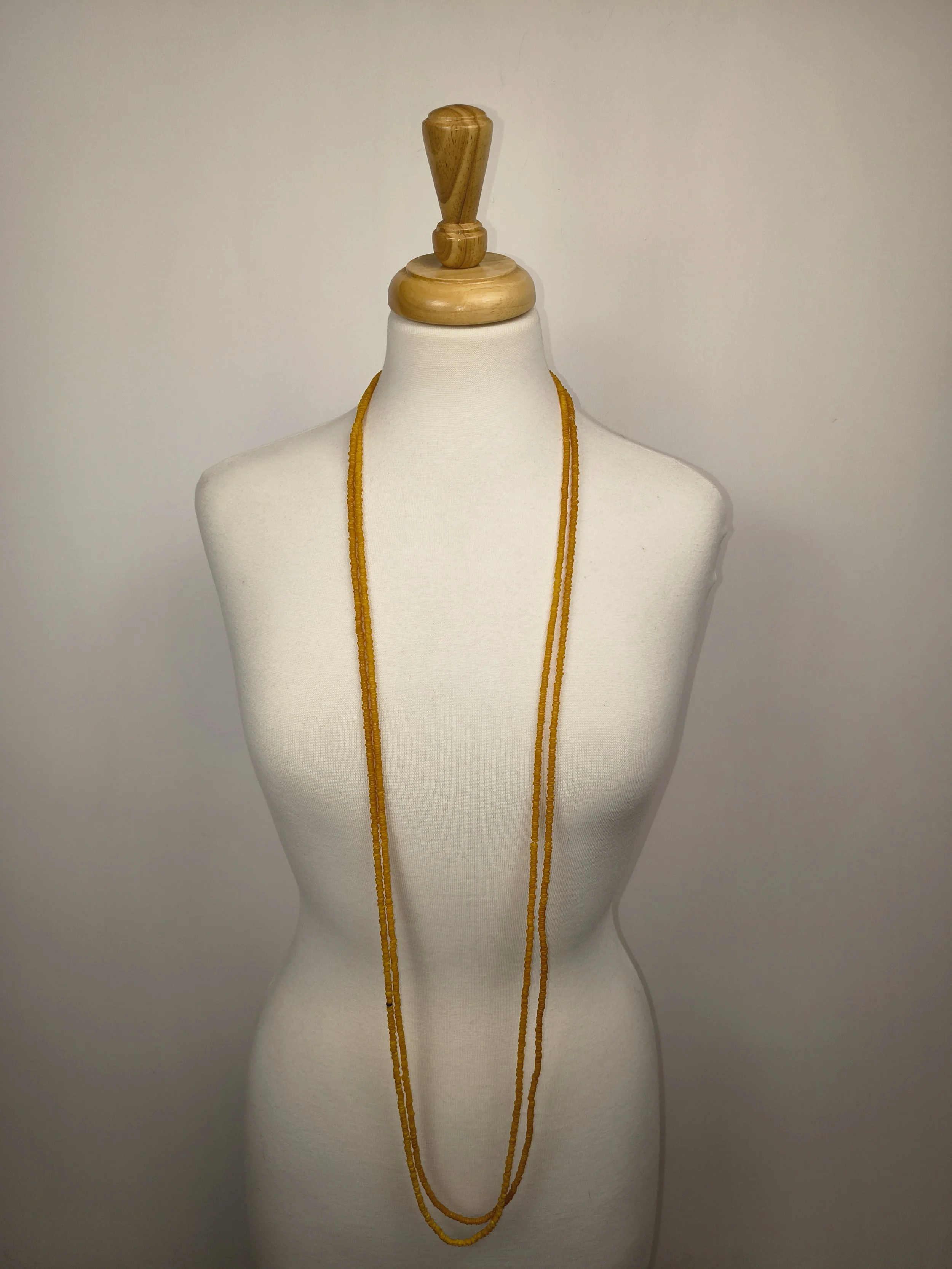 Vintage Mustard Bead Duo Necklace