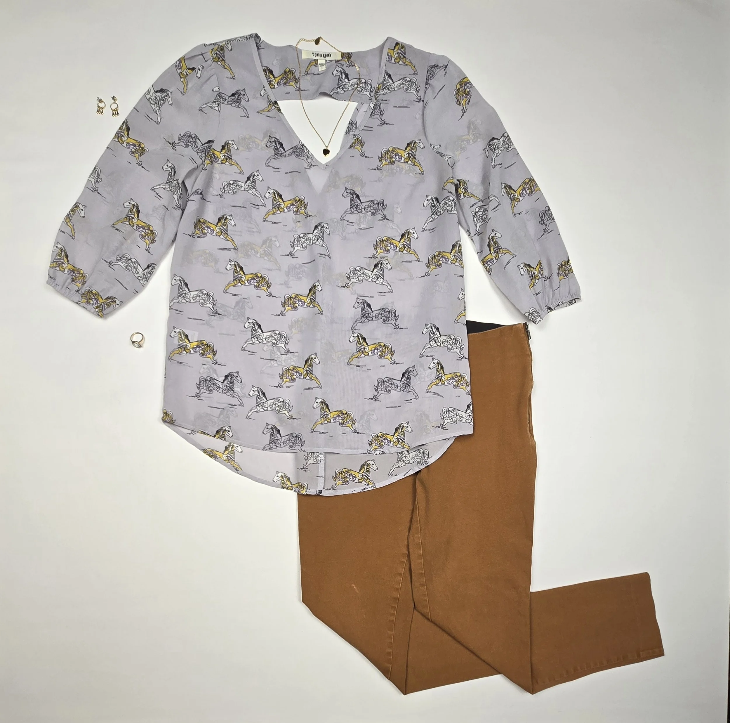 Daniel Rainn Whimsical Horse Blouse