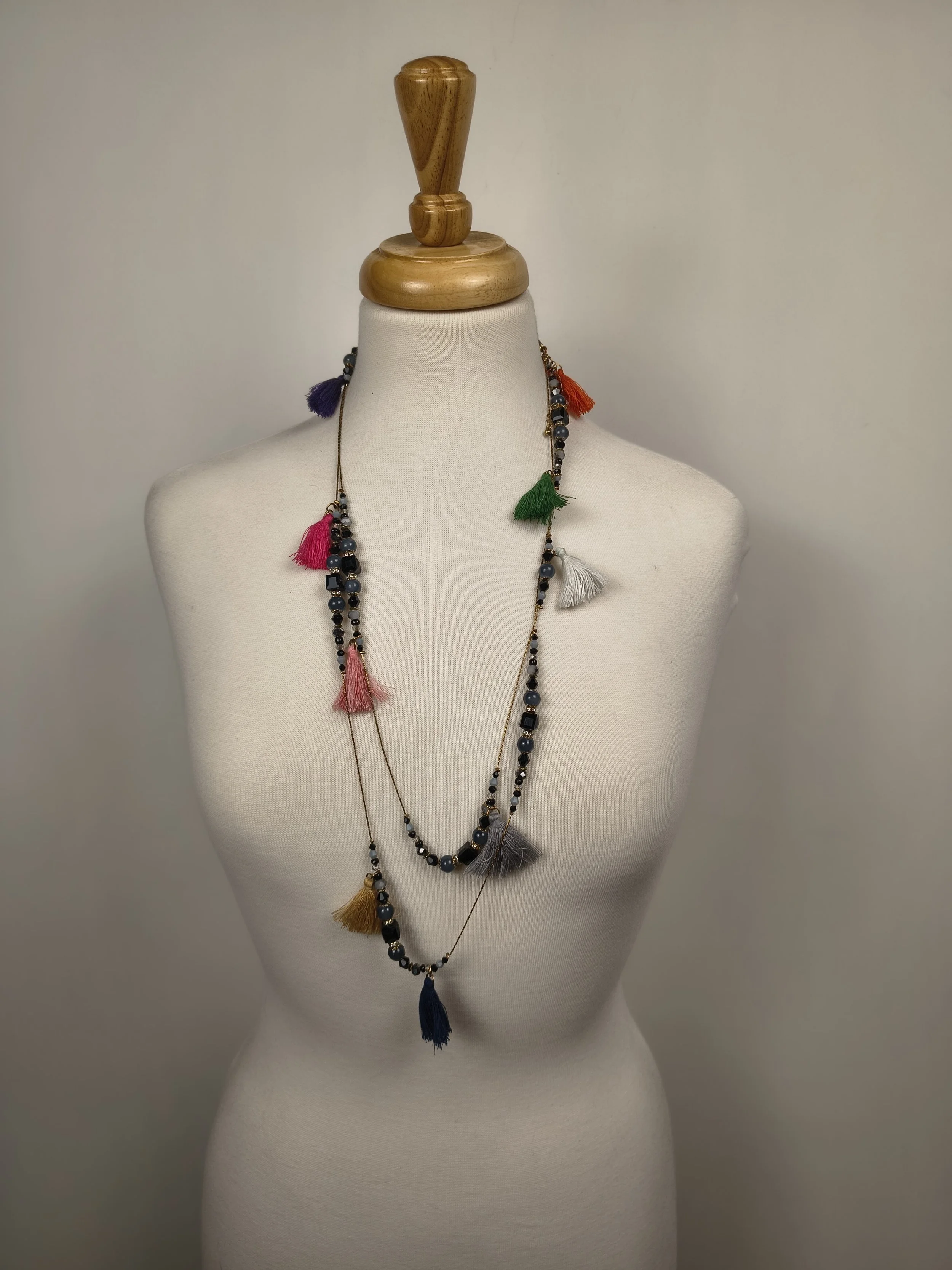 Whimsical Tassel & Bead Layering Necklace