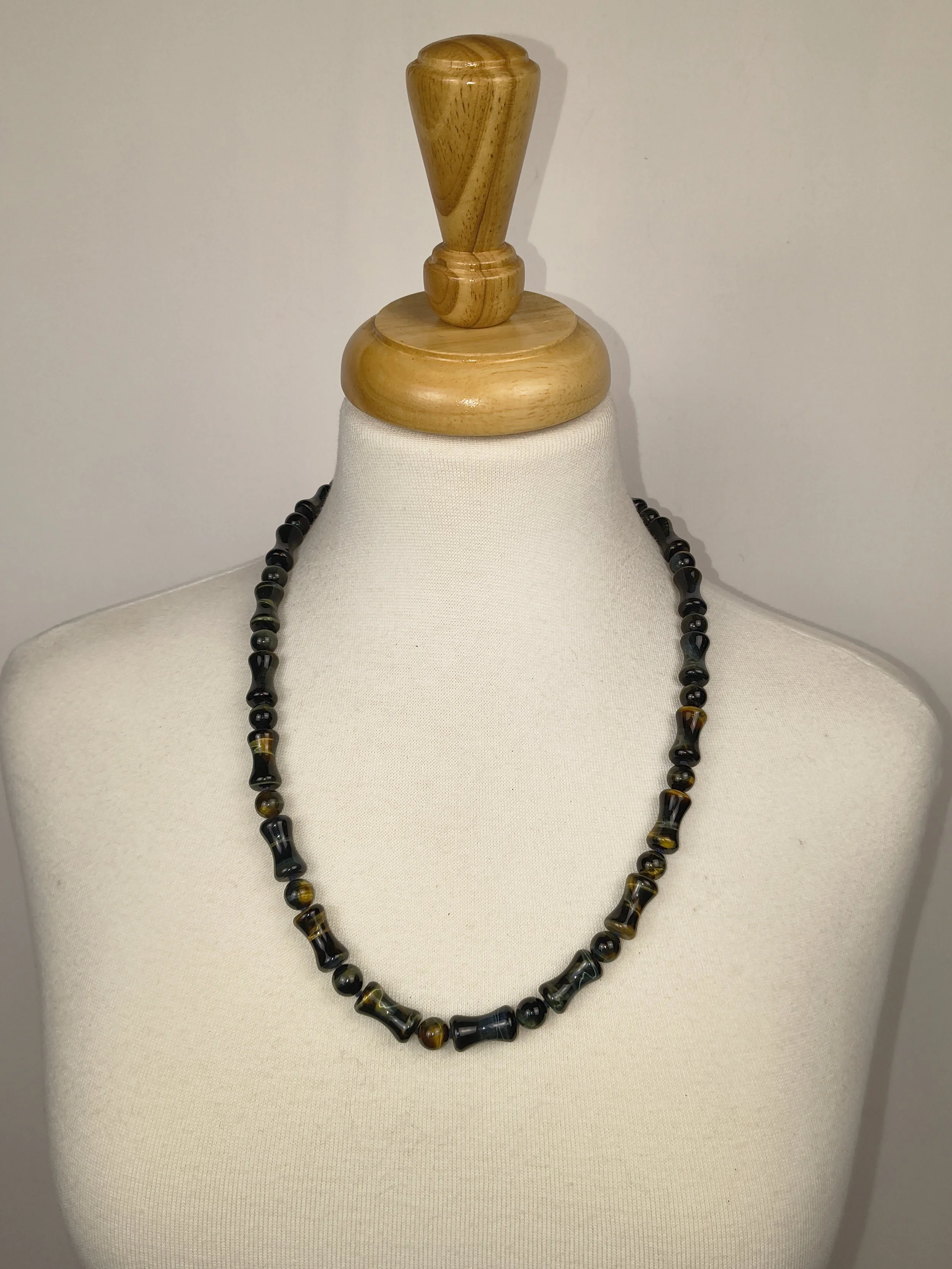 Vintage Hawk's Eye & Tiger's Eye Necklace