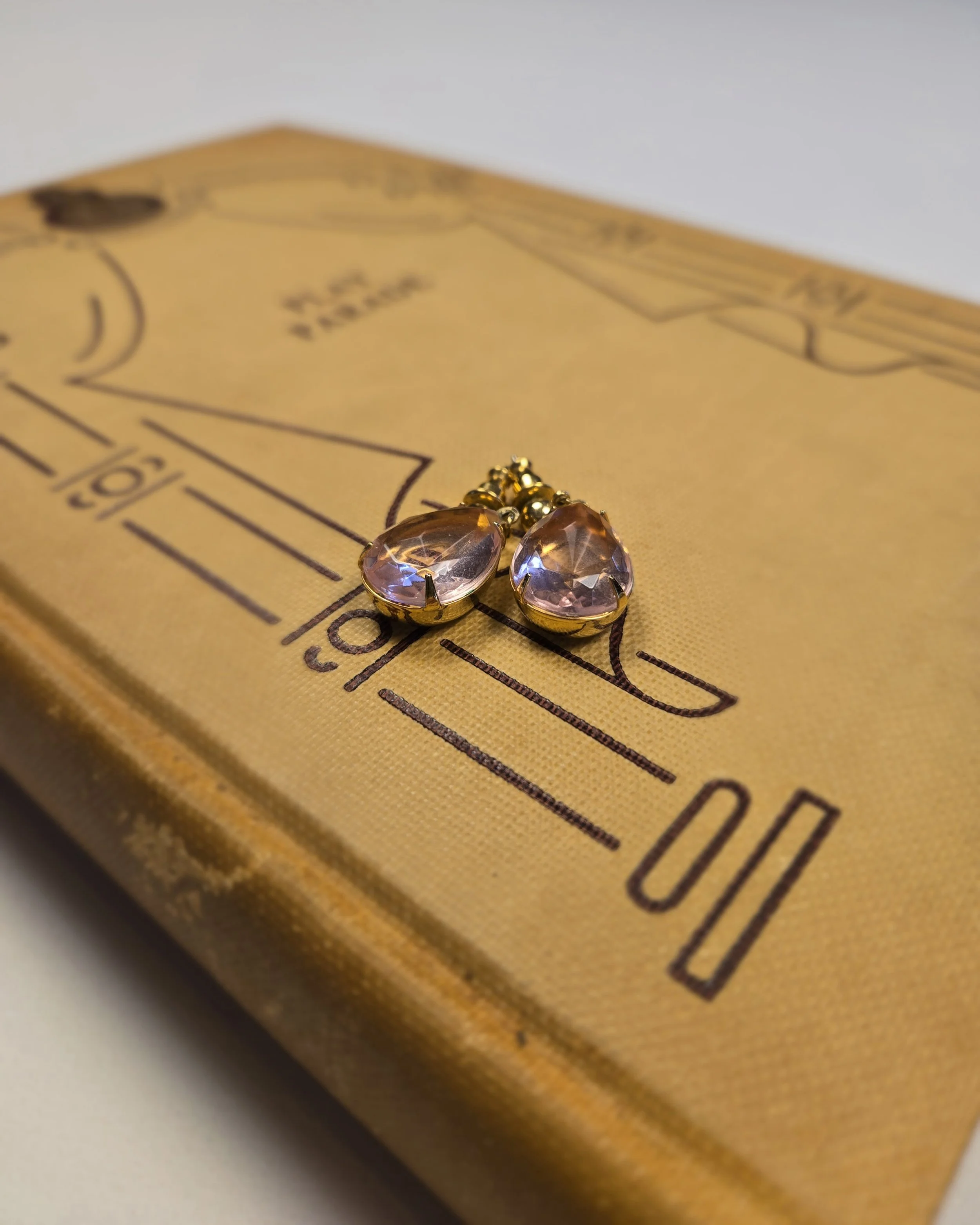 Whimsy Pink & Gold Gem Earrings