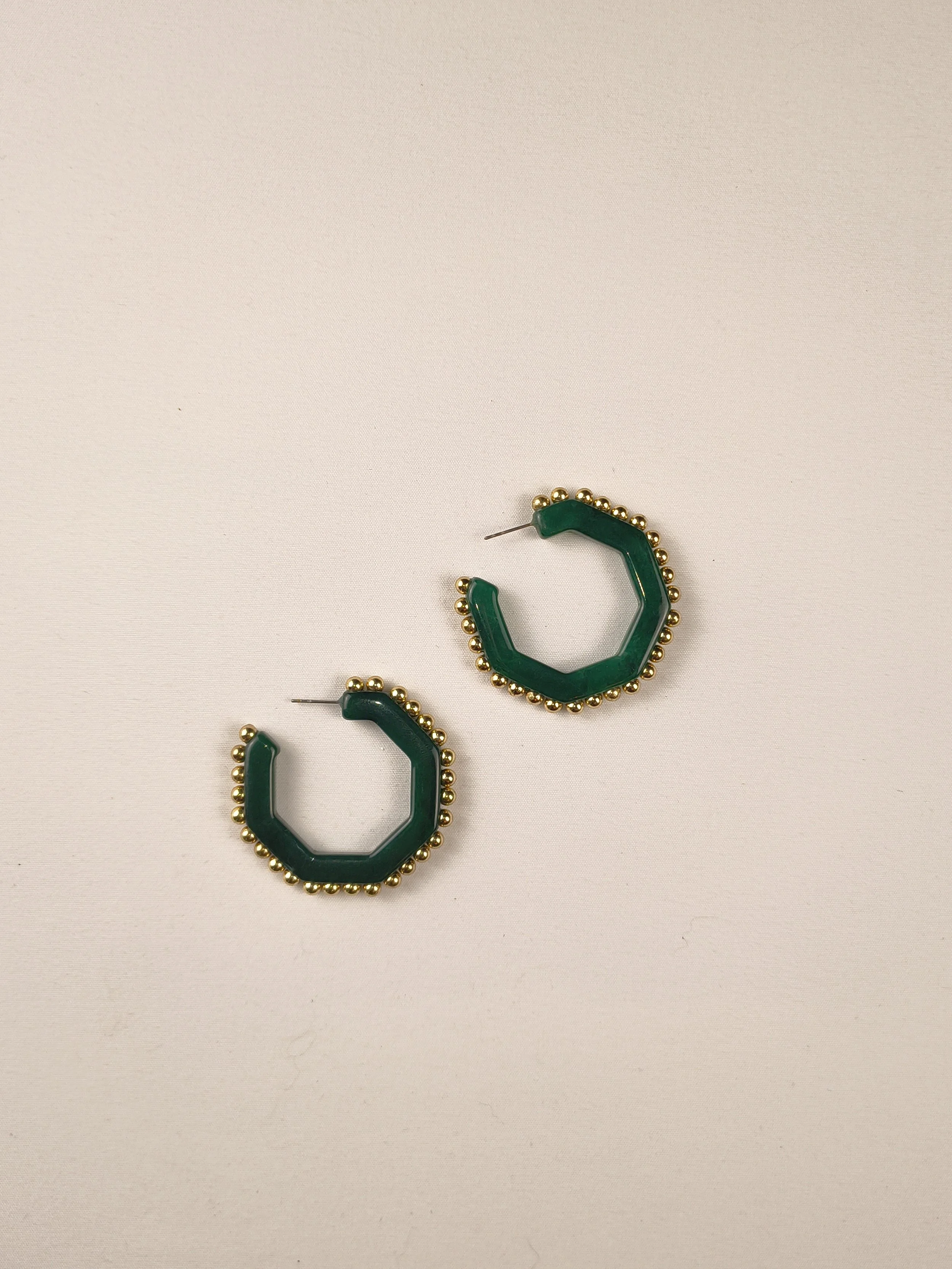 Green Octagonal Chic Earrings