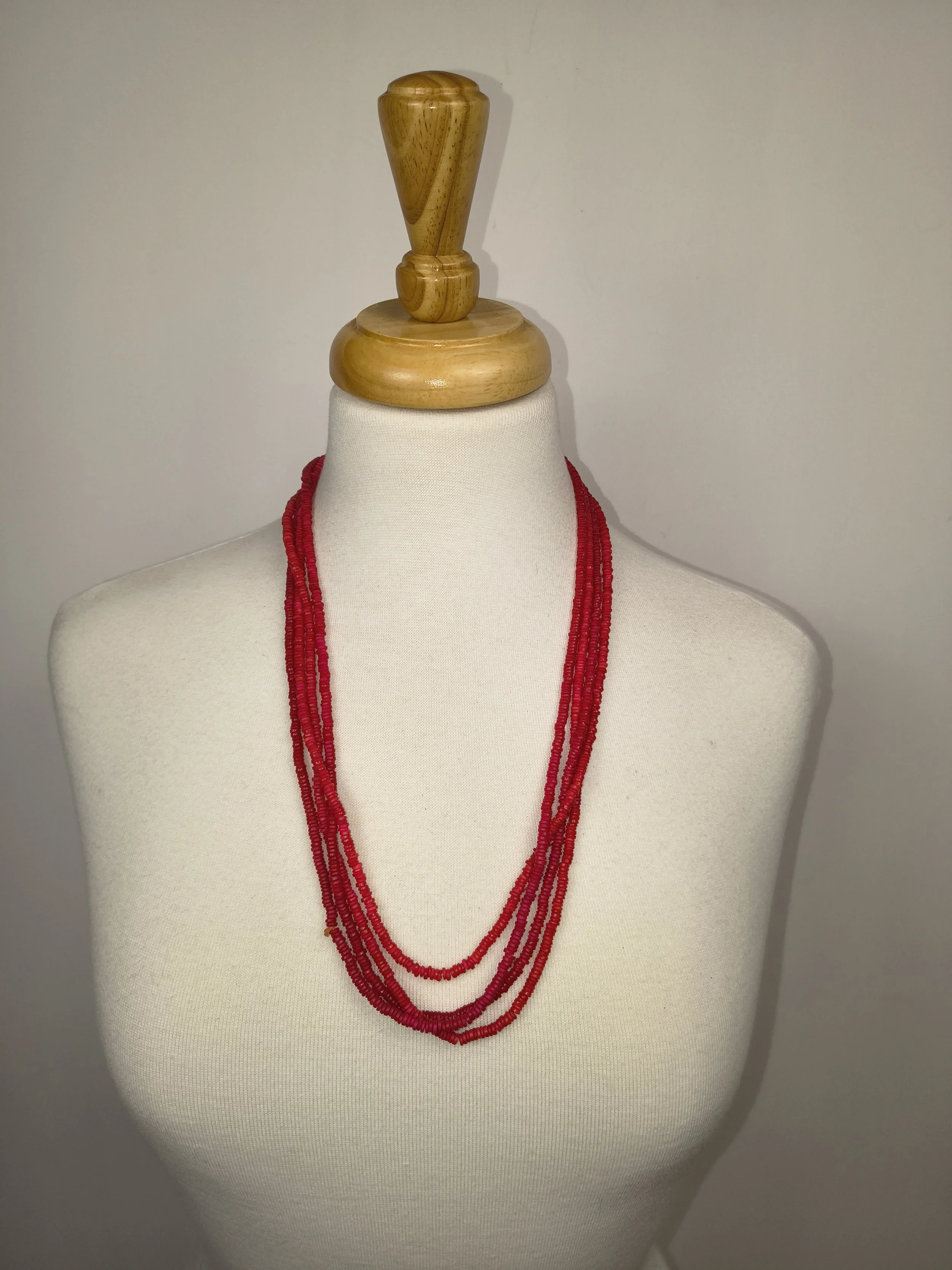 Timeless Red Vintage Double Strand Necklace