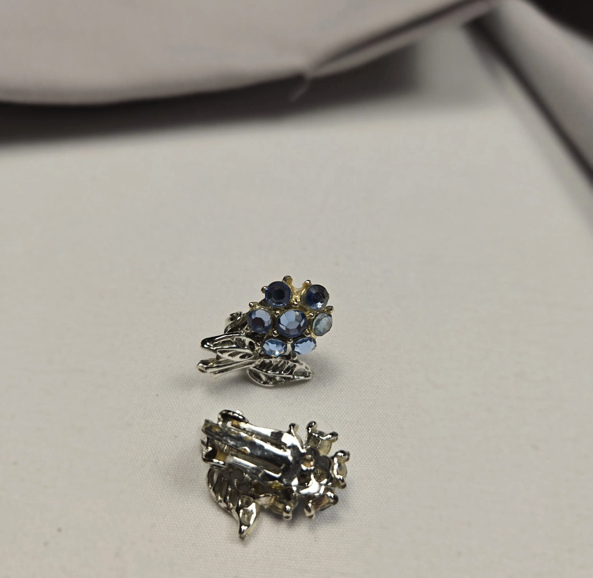 Whimsical Blue Blossom Clip-On Earrings