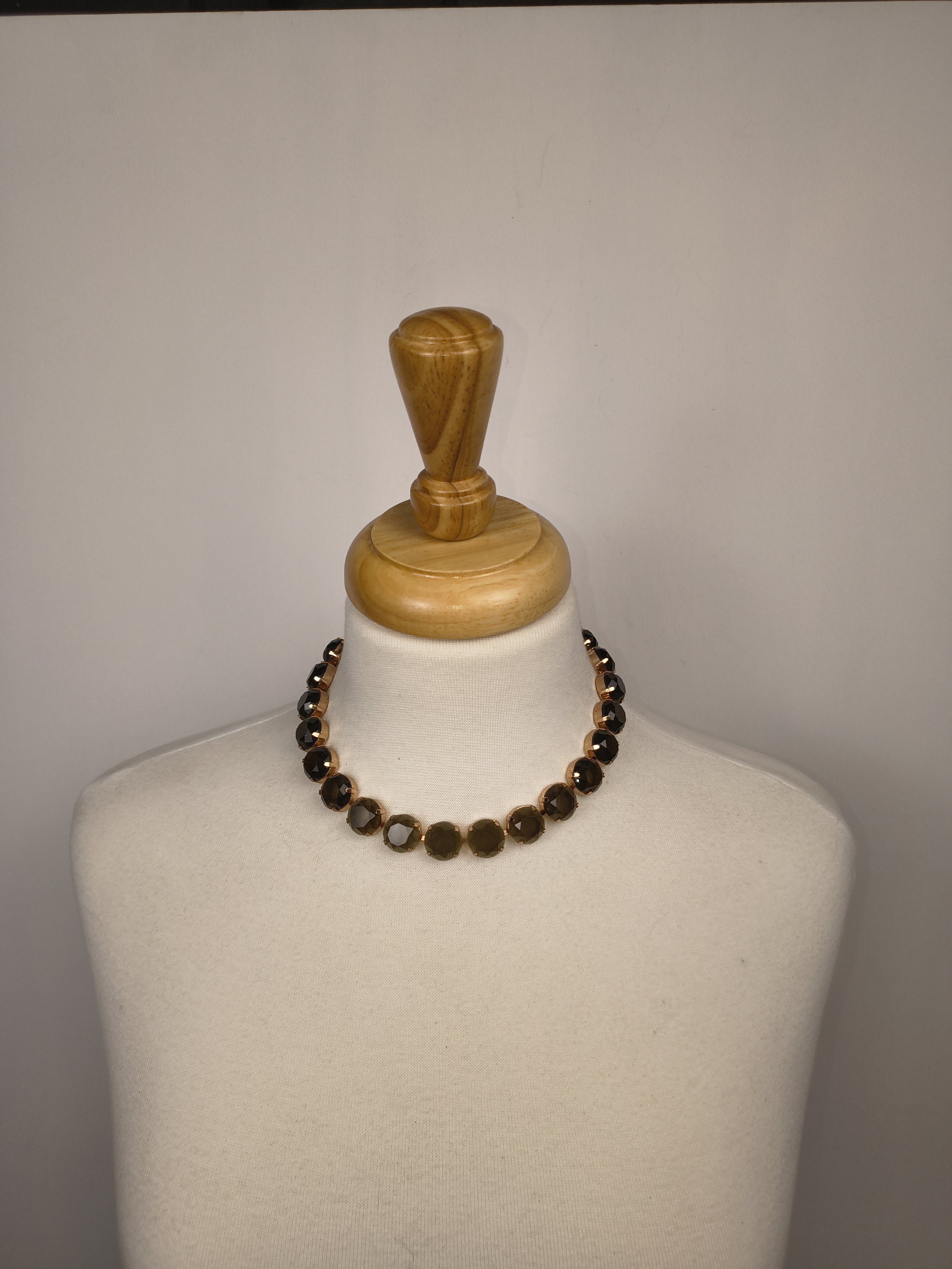 Rose Gold & Brown Stone Choker Necklace