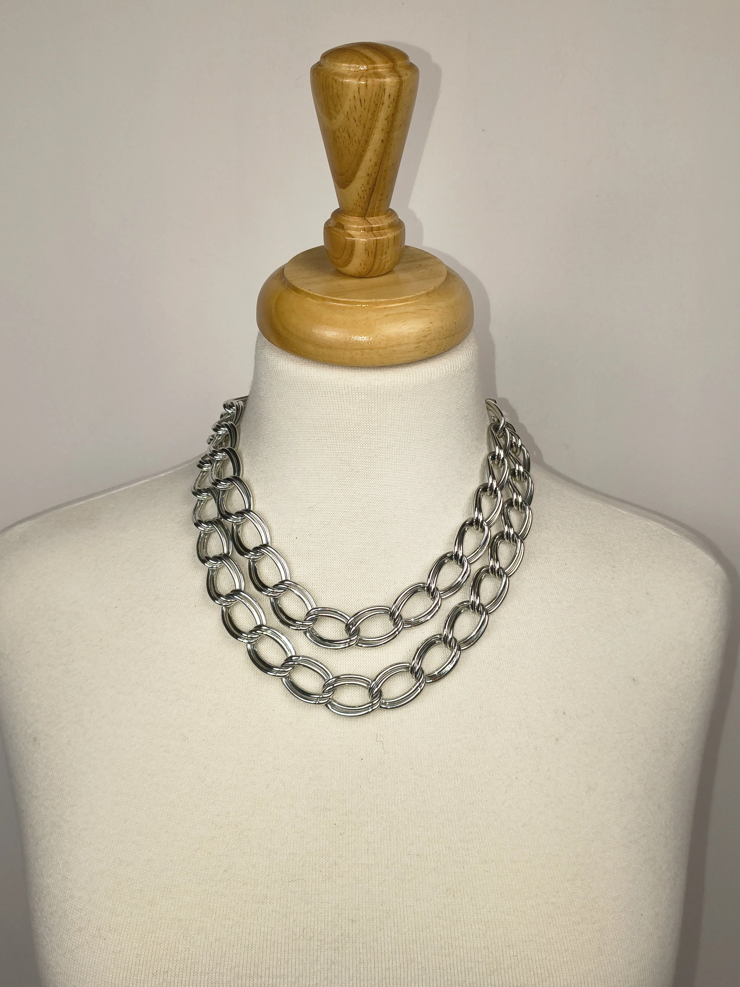 Silver Double Strand Elegance Necklace