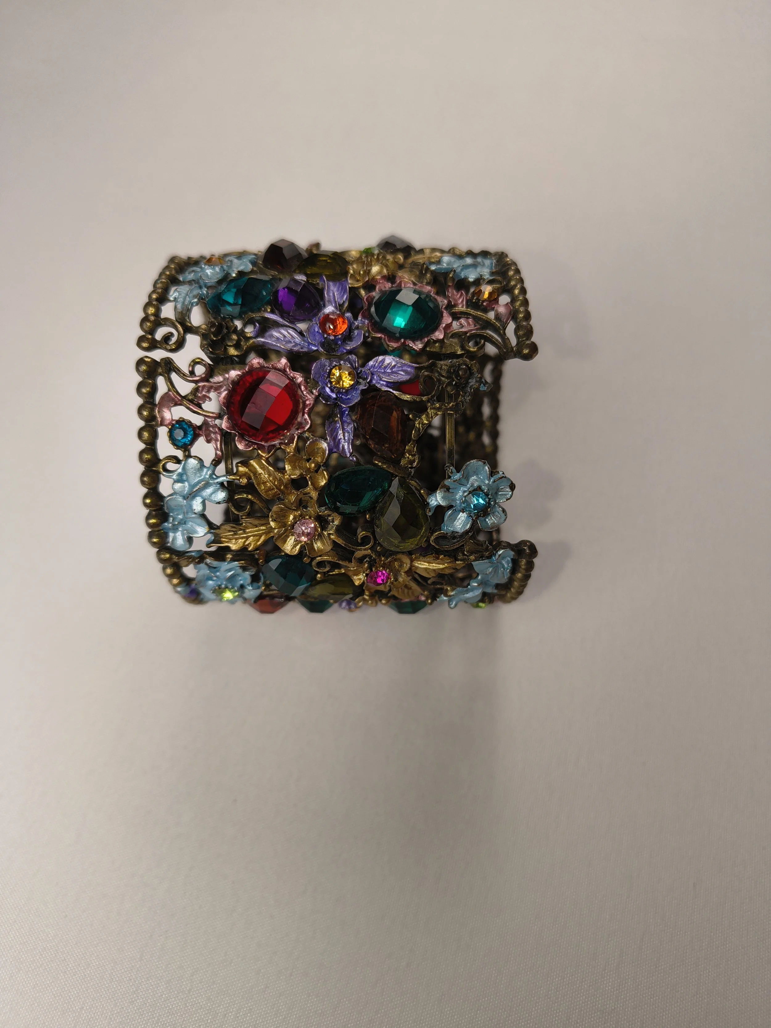 Whimsical Gemstone Floral Cuff