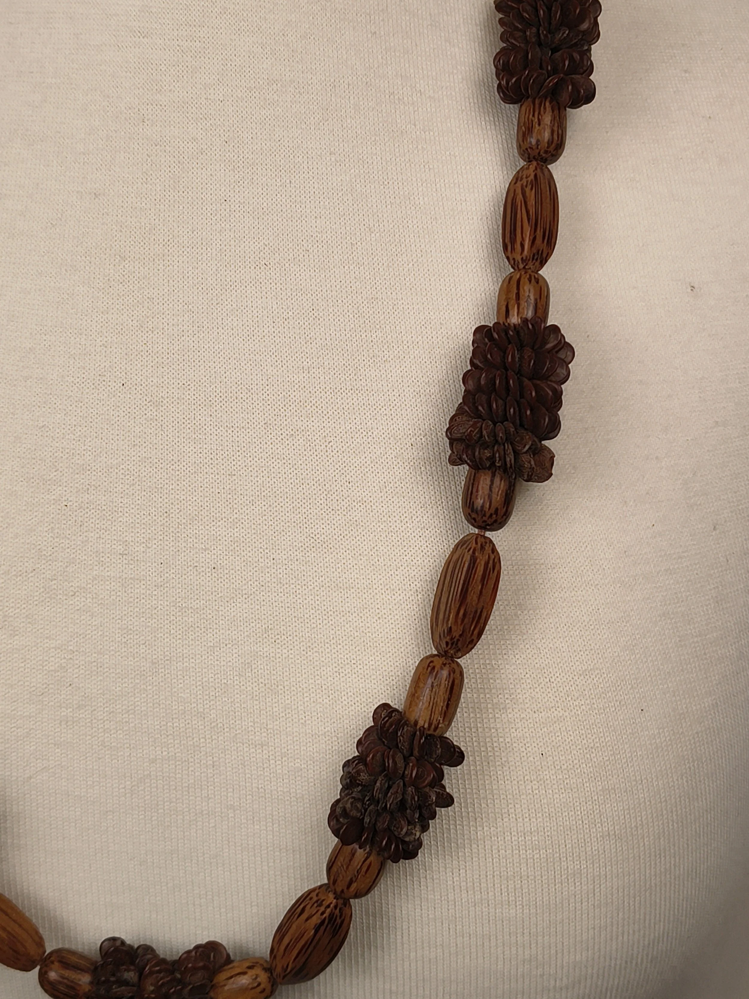 Whimsical Boho Wood & Seed Necklace