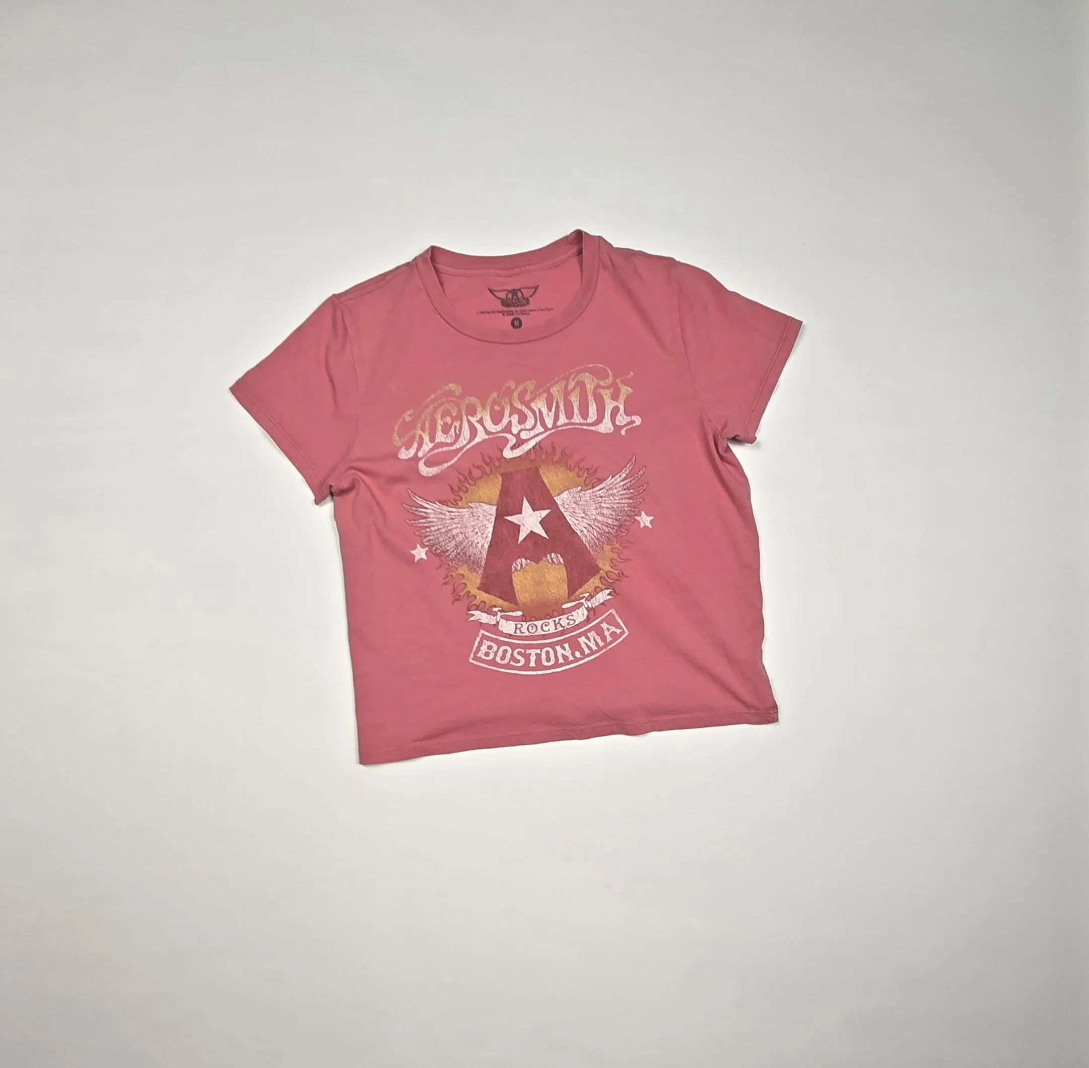 Aerosmith Rocker Gal Pink Crop Tee - Size Medium