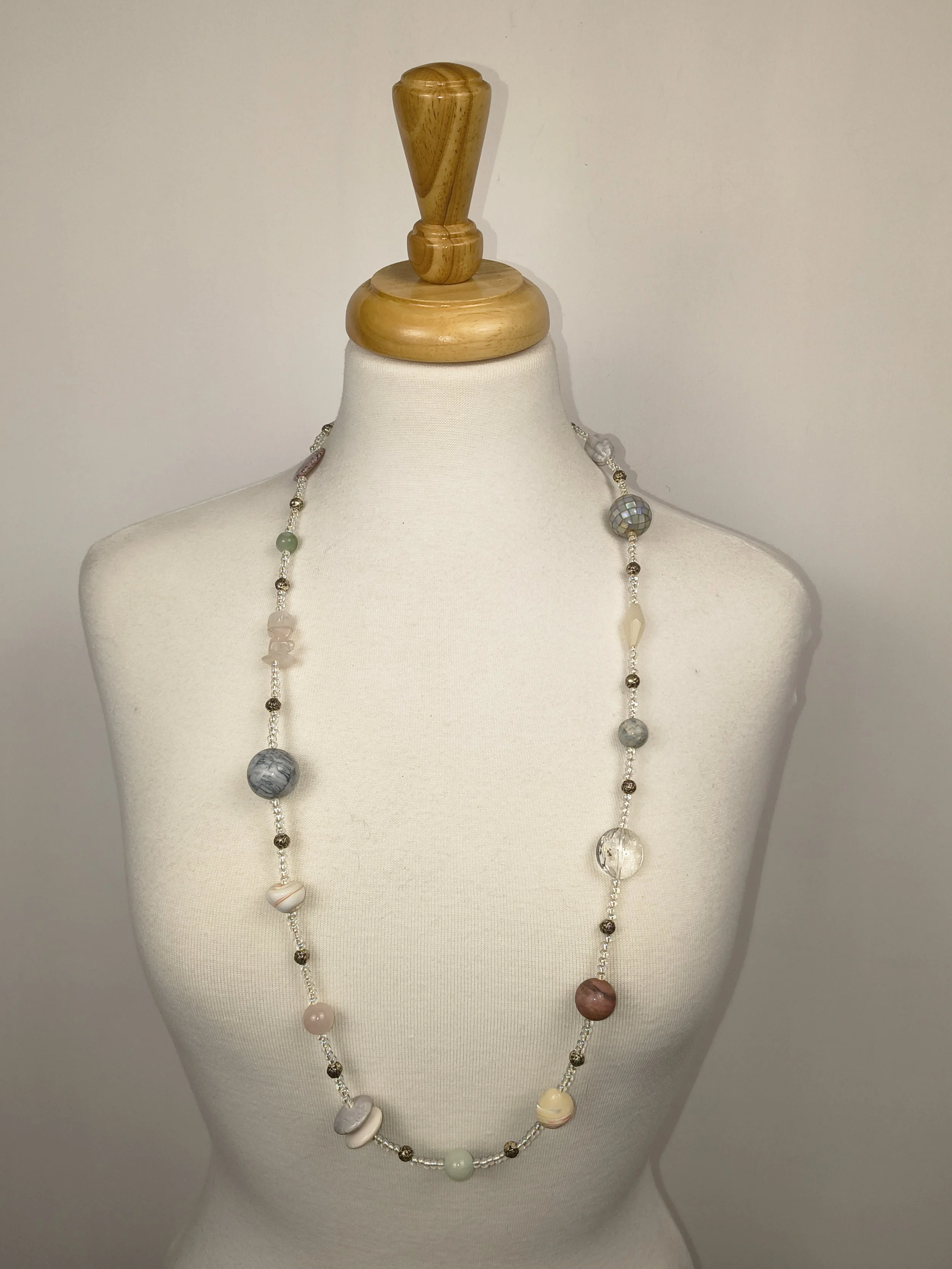Pastel Radiance Long Beaded Necklace