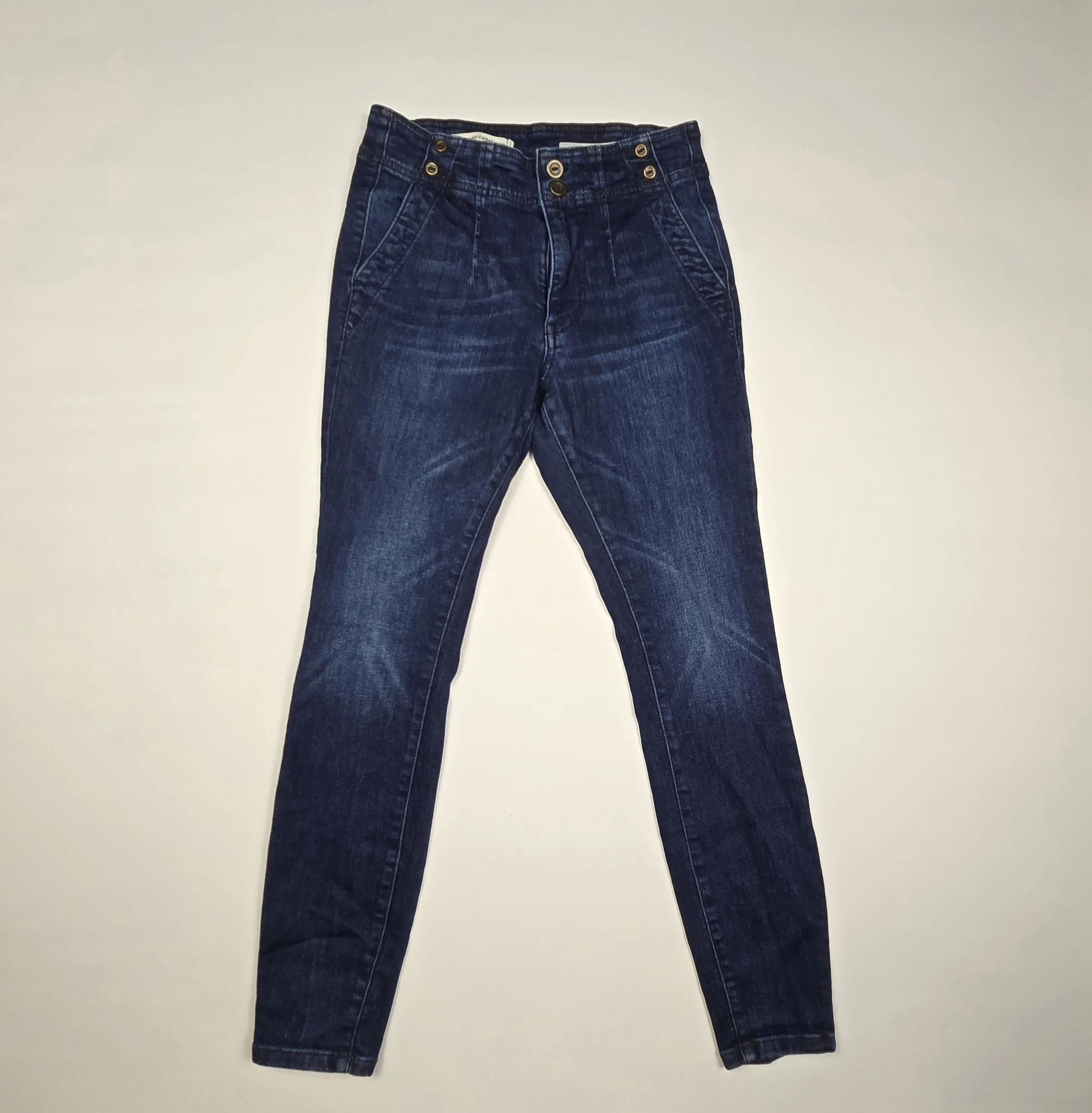 Pilcro Chic Pleated High-Rise Denim Jeans