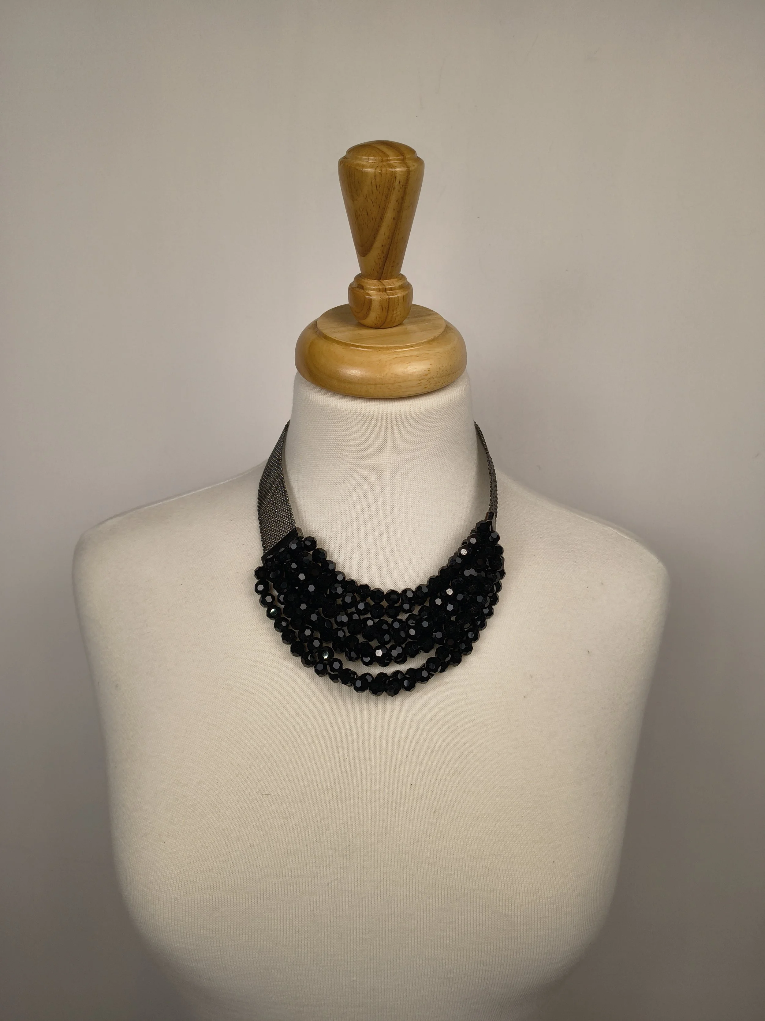Edgy Mesh & Sparkle Bead Necklace
