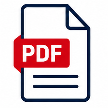 Icon of a PDF document with a red label that says 'PDF' and lines indicating text.