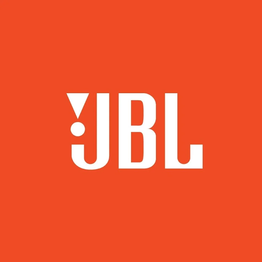 JBL logo on orange background
