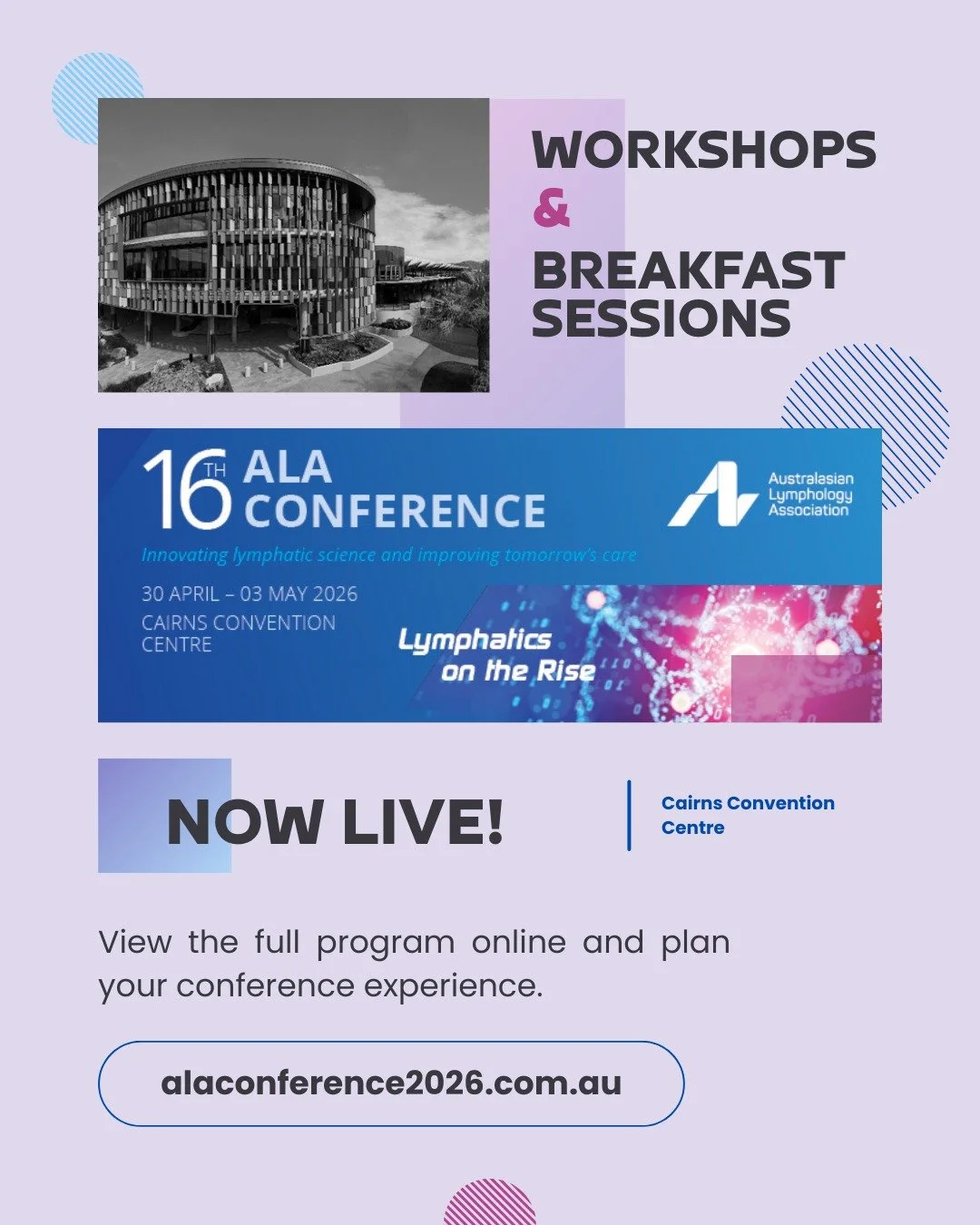 The ALA 2026 Pre-Conference Workshops and Breakfast Sessions program is NOW LIVE!

Explore the full program on the conference website and start planning your ALA 2026 experience. With Early Bird Registration currently open, now is the ideal time to s