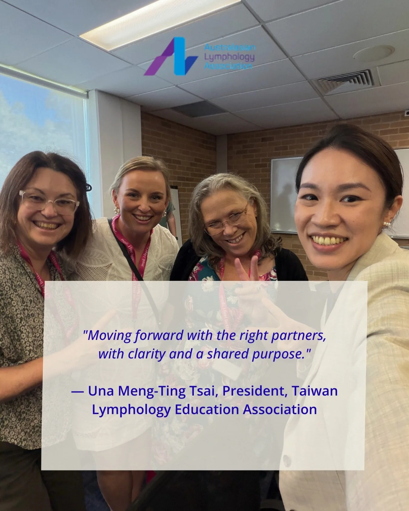 When lymphatic healthcare knows no borders.

One of the most meaningful moments from our time at COMPAS 2026 in Sydney was the connection our Board members made with Una Meng-Ting Tsai, President of the Taiwan Lymphology Education Association.

Una&r
