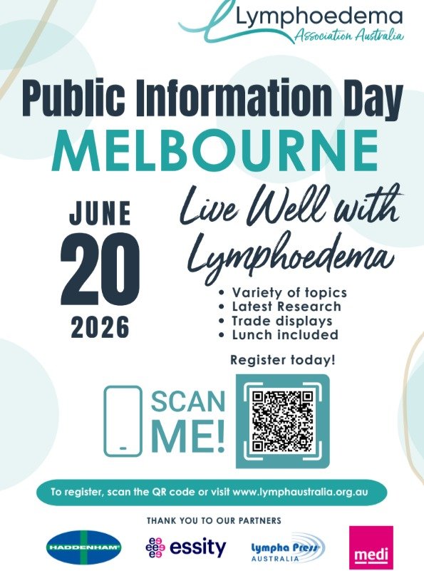 Living with lymphoedema? This one's for you. 

Our friends at @lymphaus are hosting a Public Information Day in Melbourne on 20 June 2026. 

Packed with the latest research, expert talks, trade displays, and lunch included!

Head to lymphaustralia.or