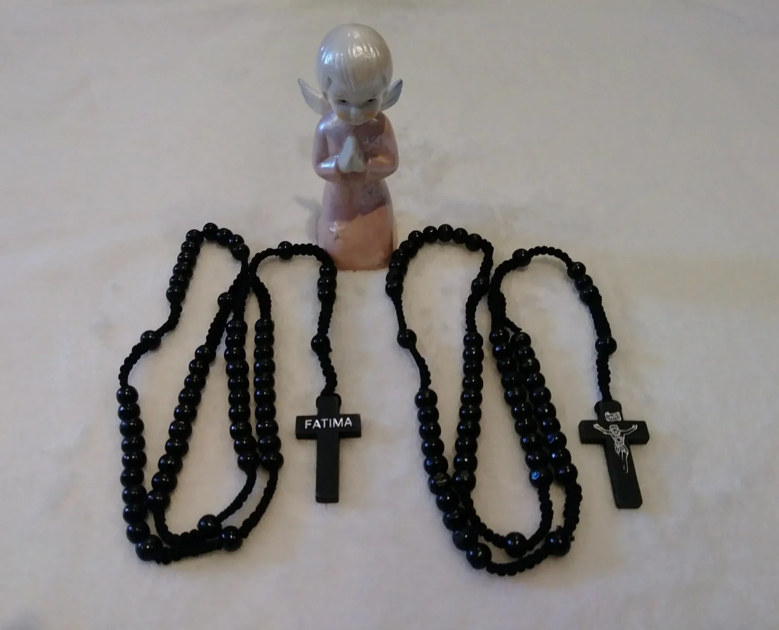 Black Beaded Rosary From Fatima