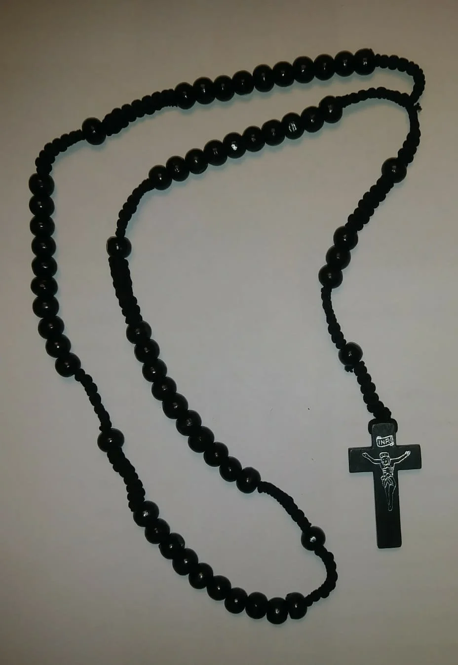 Black Beaded Rosary From Jerusalem