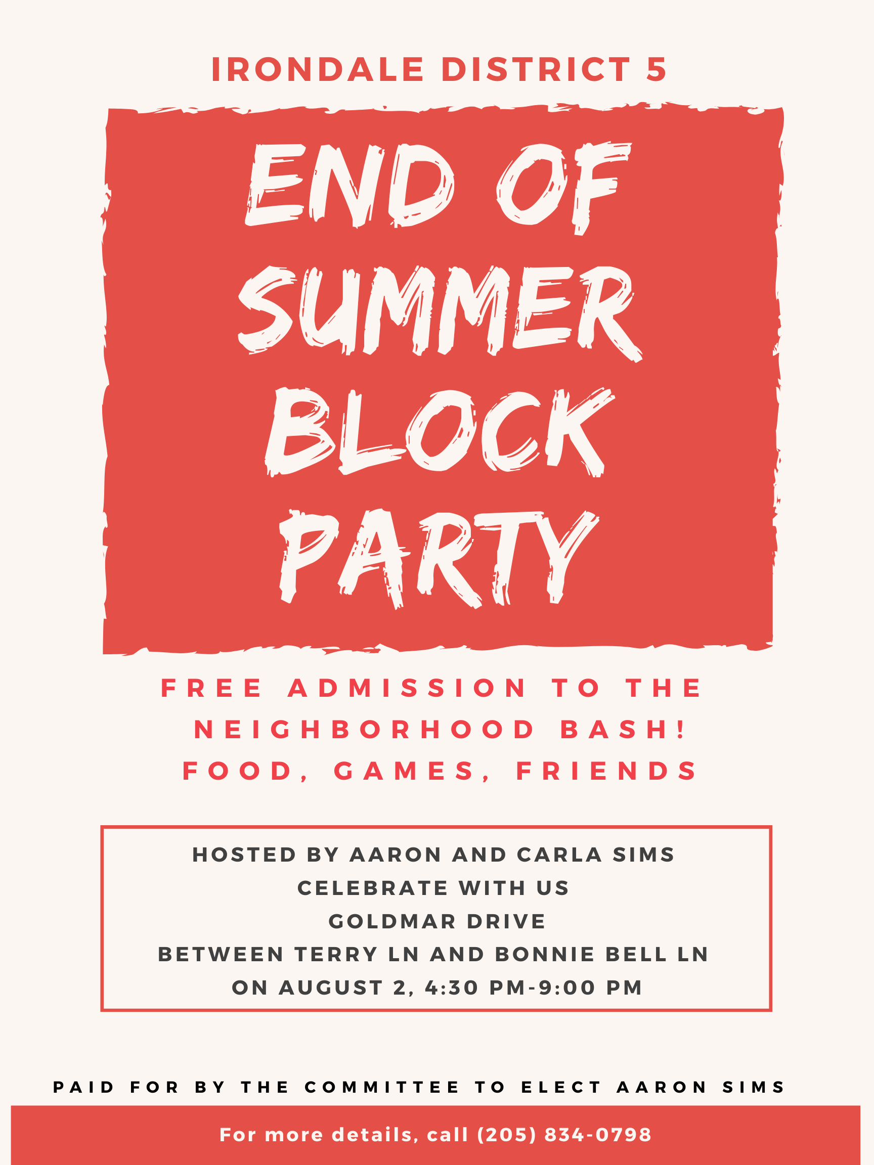 End of Summer District 5 Block Party!
