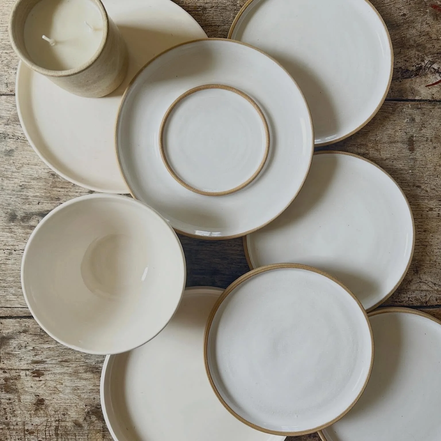 Creamy white table setting. 

#olivetceramics #ceramictable #sonomacounty