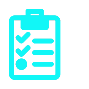 Icon of a clipboard with checkmarks and a list
